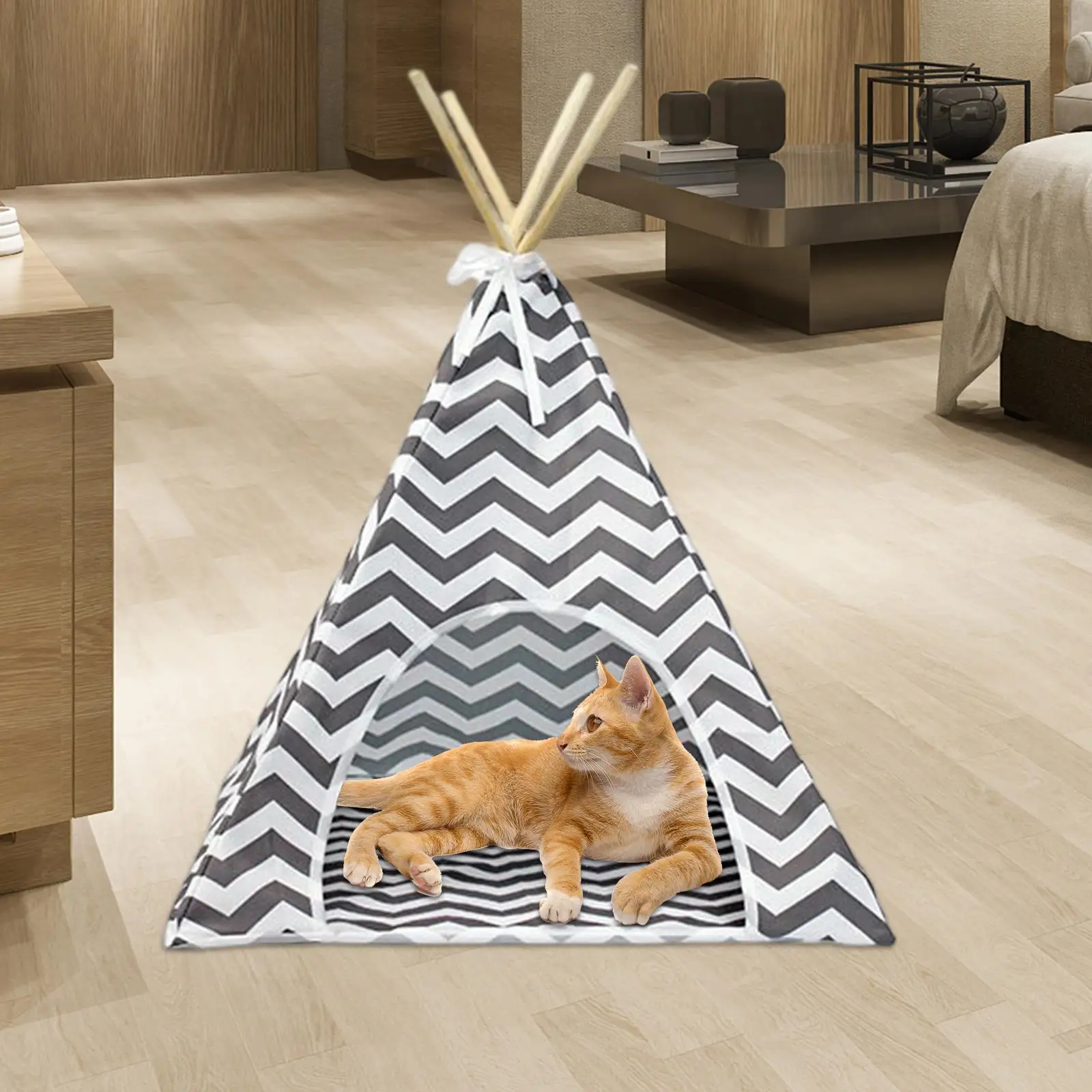 Pet Teepee Small Dog House Cat Tent Bed Mat Cushion Kennel for Puppy Indoor