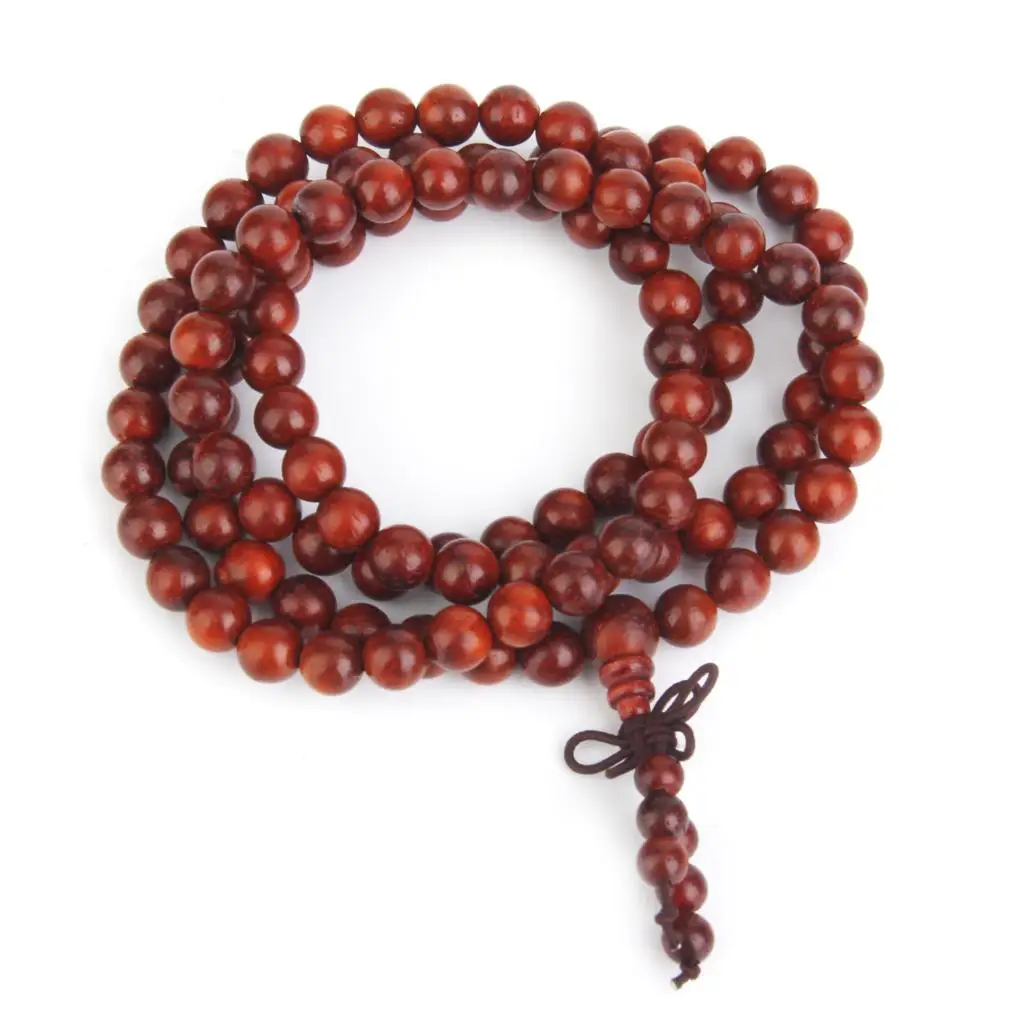 8mm Tibetan 108  Buddhist Prayer Beads Mala Cuff Bracelet Necklace