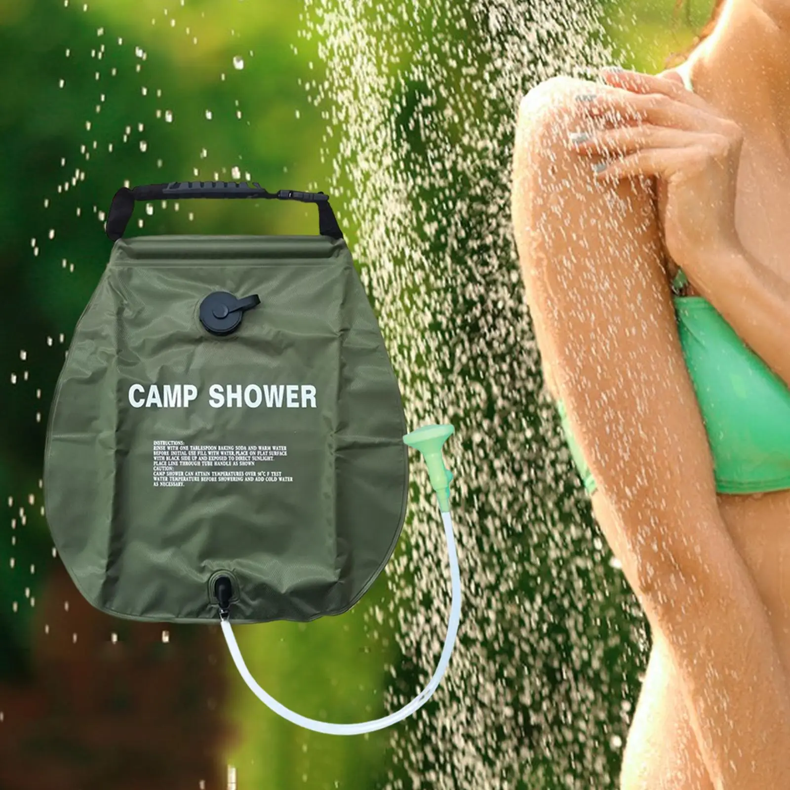 Solar Shower Bag 5 Gallon Durable with Exterior Pocket for Traveling Summer