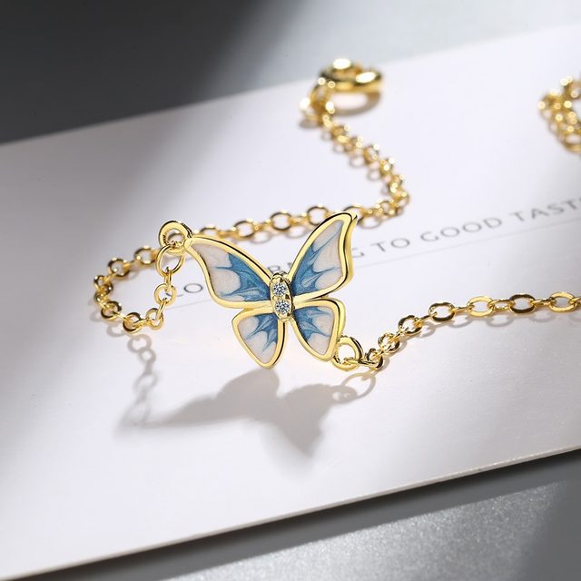 Ciaxy New Arrival Blue Butterfly Bracelets For Women Temperament