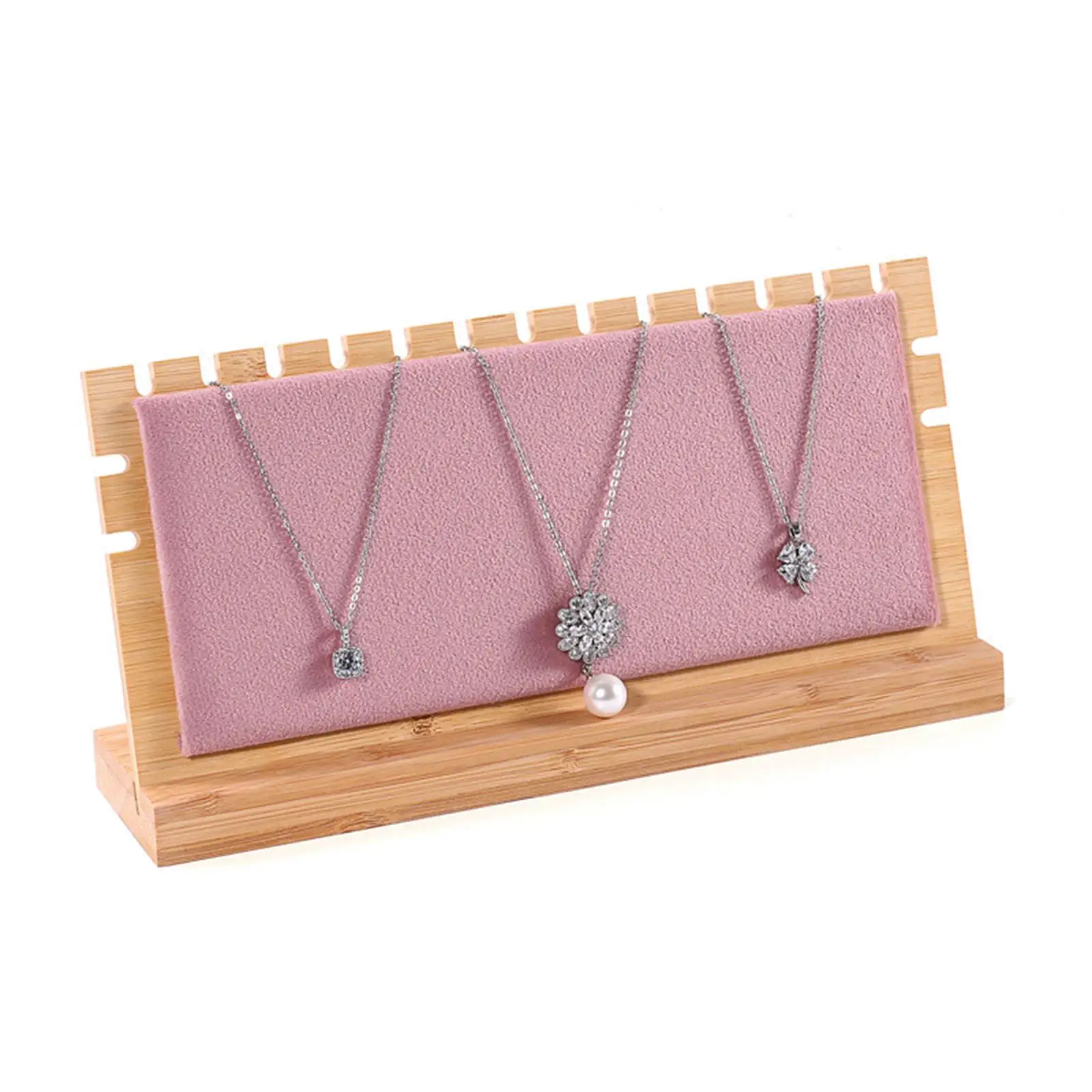 Necklace Display Board Jewelry Organizer Portable Rack, Chains, Wood Jewelry Display Stand Necklace Holder for Display Case