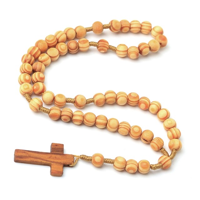 Wooden rosary necklace on sale mens