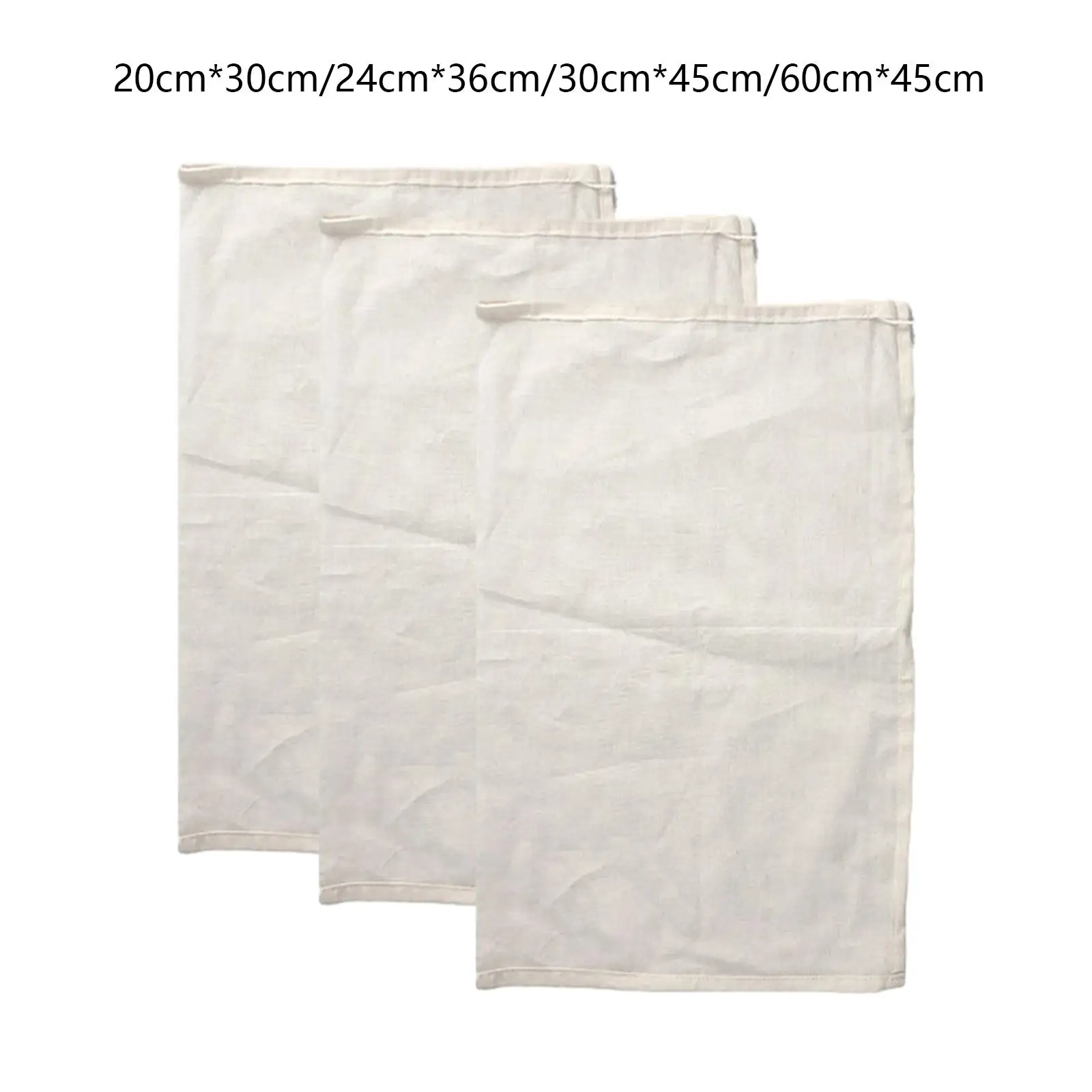 3Pcs Cheesecloth Bags Multipurpose Straining Nut Milk Bag Muslin Drawstring Bags for Tea Soy Milk Fruits Bone