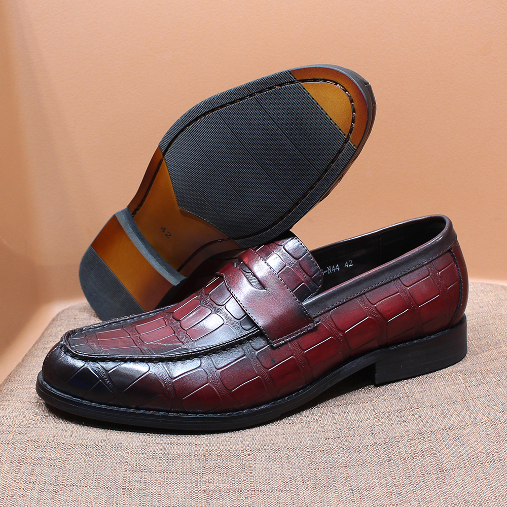 Luxuriöse Penny-Loafer für Herren, echtes Leder, Krokodilmuster, Slip-on-Schuhe für Hochzeit, Party, Kleid, für Herren, Büro, Freizeitschuhe – Detail 11
