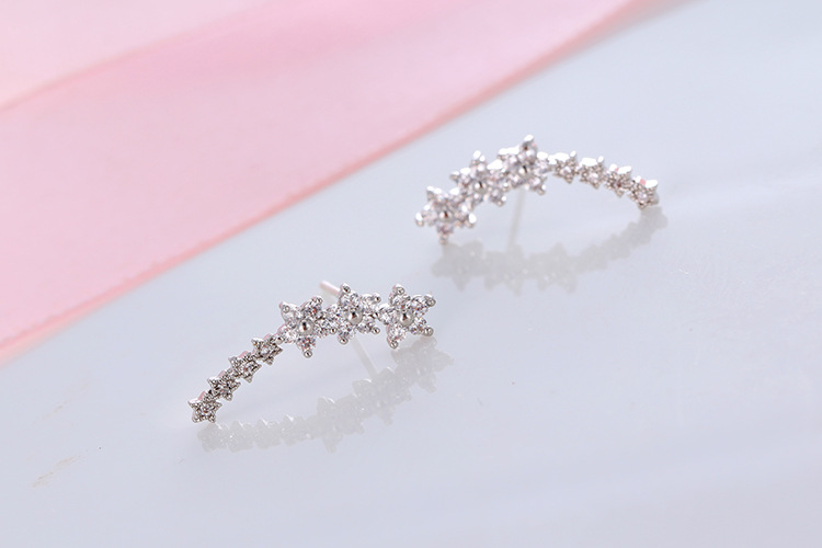 REETI Neue hochwertige super glänzende Stern Zirkon 925 Sterling Silber Ohrring für Frauen Schmuck Großhandel Geschenk – Detail 8