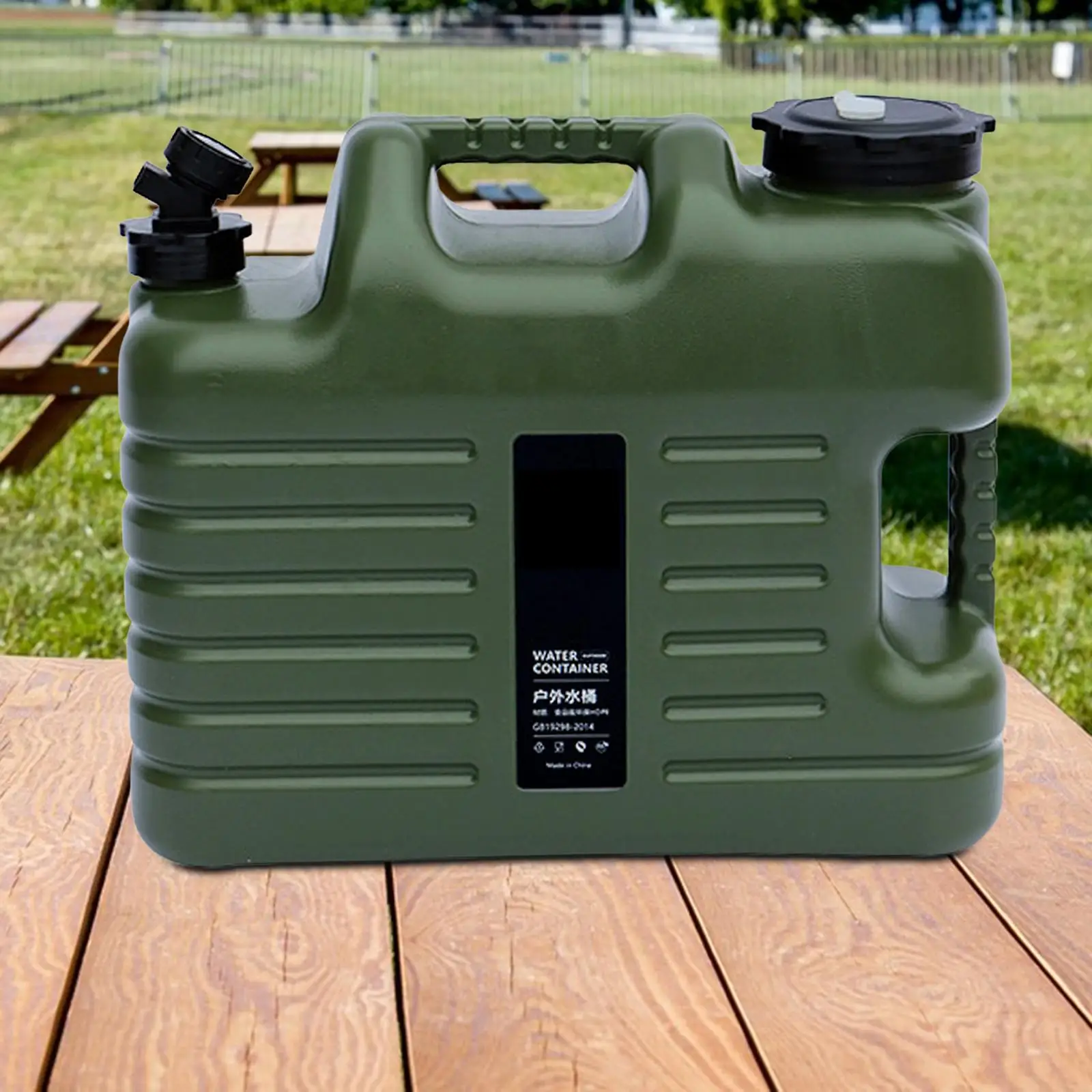 Water Storage Carrier with Faucet Drink Dispenser Water Container Large Capacity Water Jug for BBQ Survival Backpack Reservoir