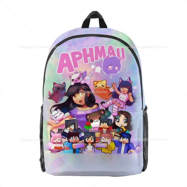 Girl's Aphmau Backpack Kids Aphmau All Over Print Large School Bag Ideal Present, Pink / No.6