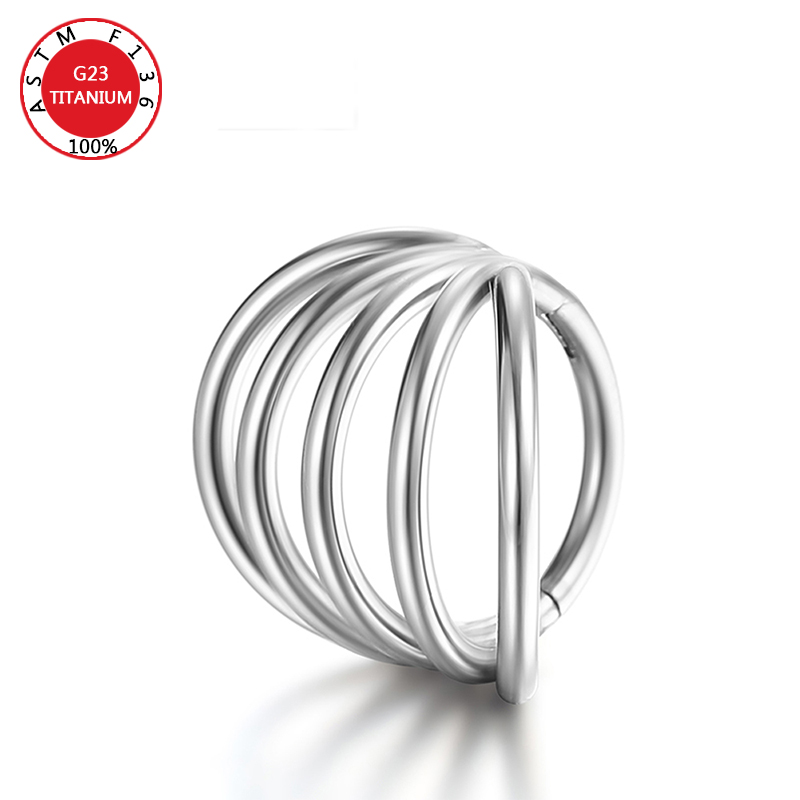 ASTM G23 Titan Triple Scharnier Knorpel Ohrring Helix Piercing Nasenring Septum Conch Clicker Hoop Stud Körperschmuck Trendy – Detail 9