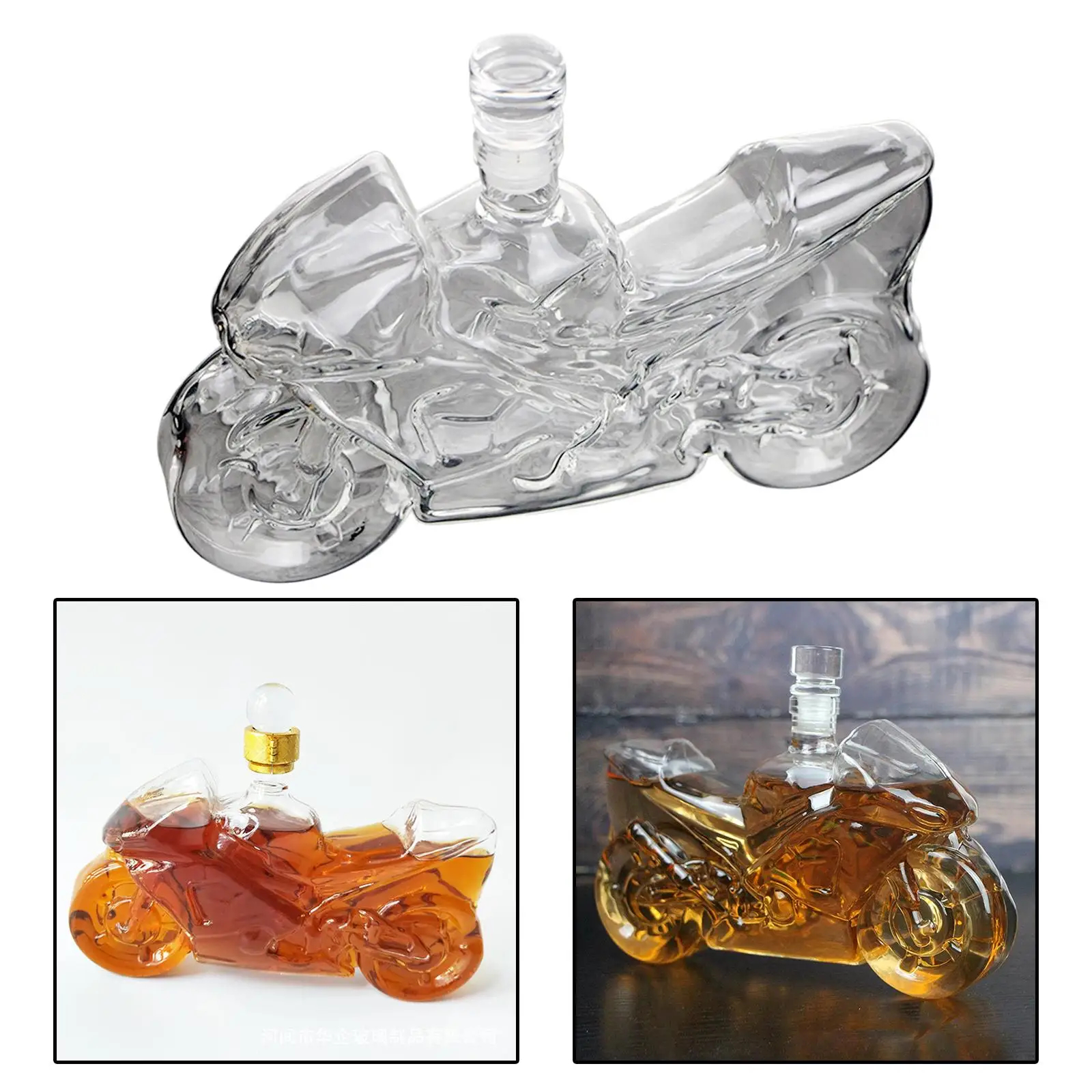 Motorcycle Design  Decanters Hand Blown Novelty  Dispenser for Entertaining Drinkware Whisky Lovers 