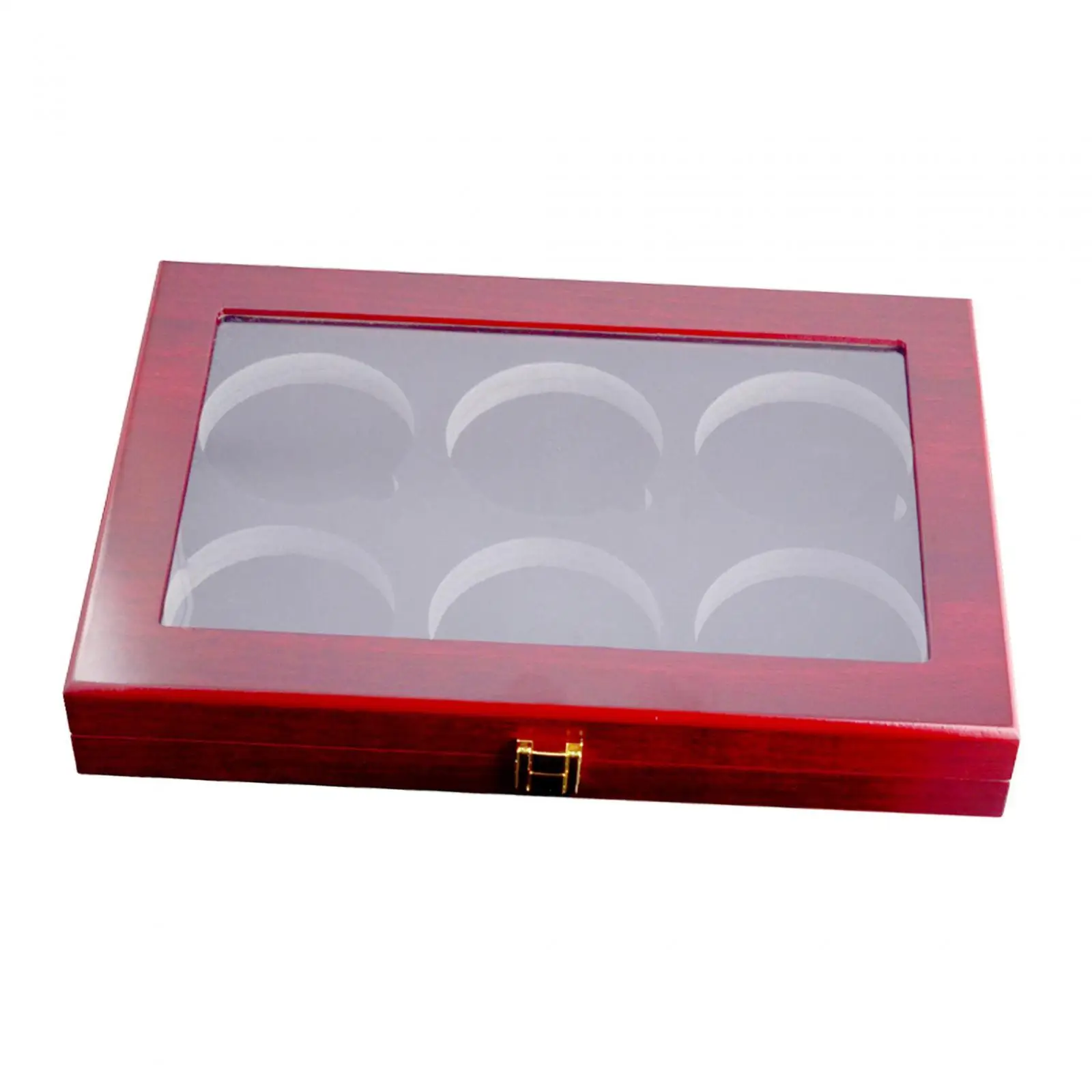 6 Holes Hockey Puck Display Case, Puck Holder ,with Protection Door Dustproof