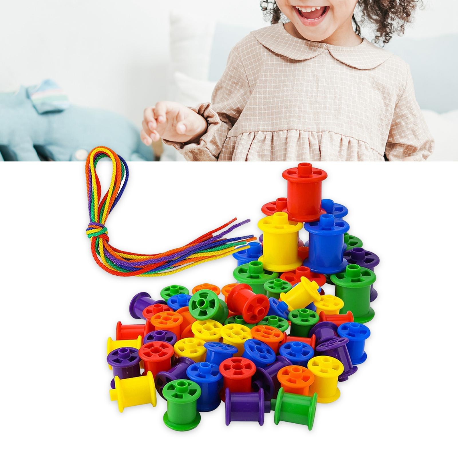 Beaded Blocks Developmental Toys Threading Beads Toy for Nursery Kindergarten Holiday