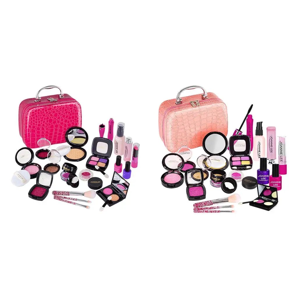 Toddler Kids Makeup Set with Cosmetic Bag Beauty Princess Pretend Play Toys Girls Birthday Gift