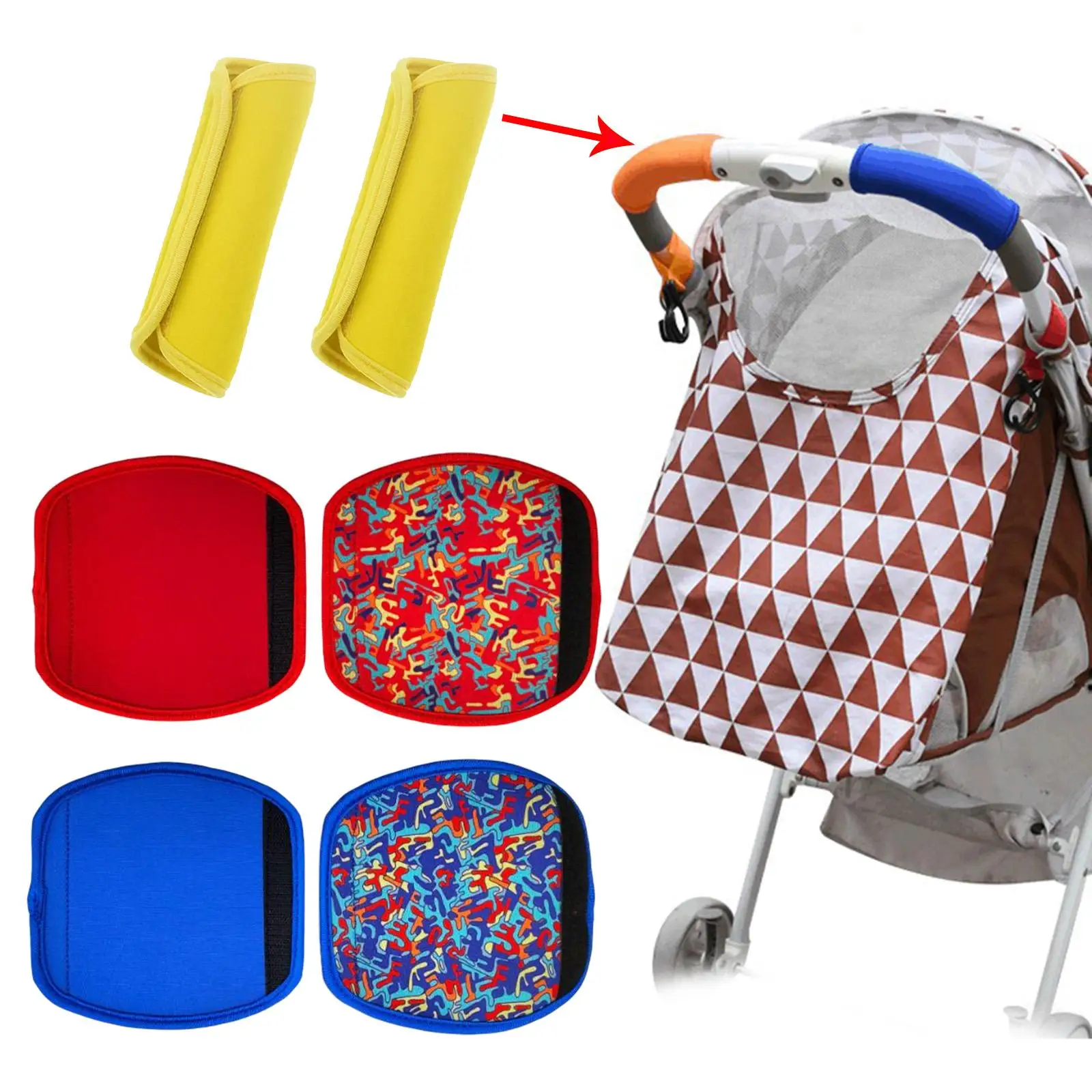 1 Pair Multifunctional Baby Stroller Handle Armrest Covers Dustproof Detachable Protective for Infant Pram Suitcase