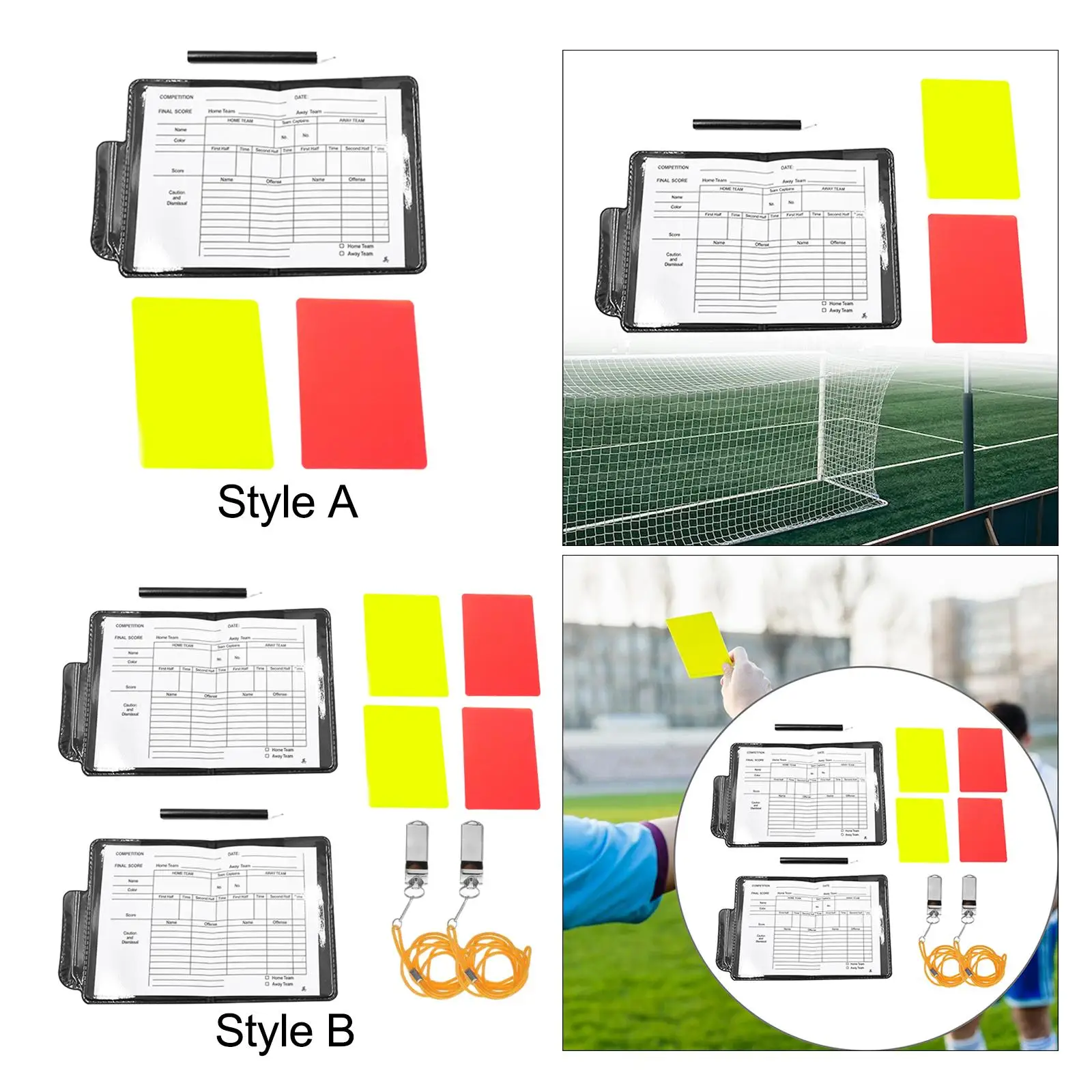 Soccer Referee Card Sets Judge Cards Red and Yellow Cards Referee Cards for Campus Games Soccer Competition Hockey Basketball