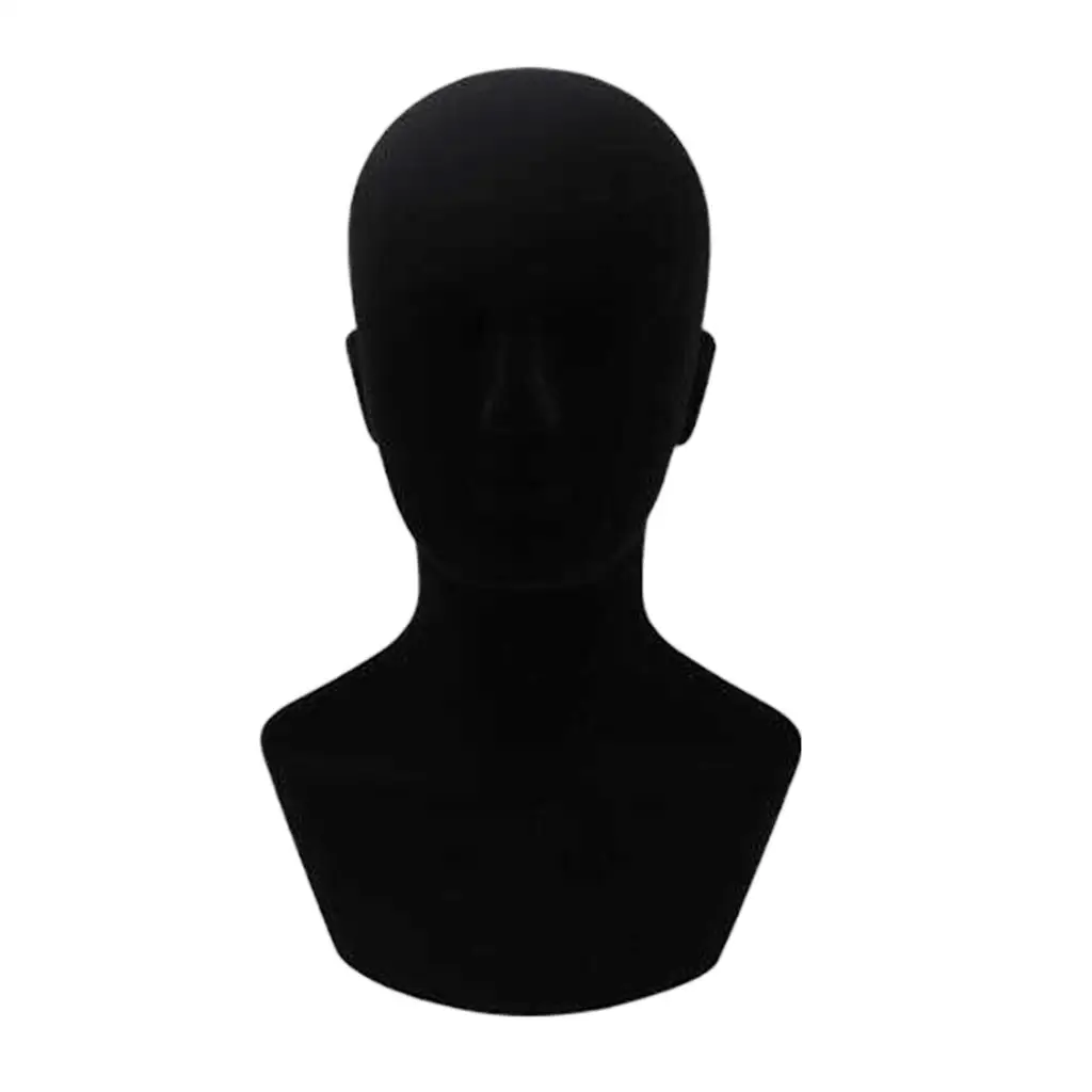 Male  Head, Foam Stand Manikin Model Display Hair, Hats and Hairpieces for Home, Salon