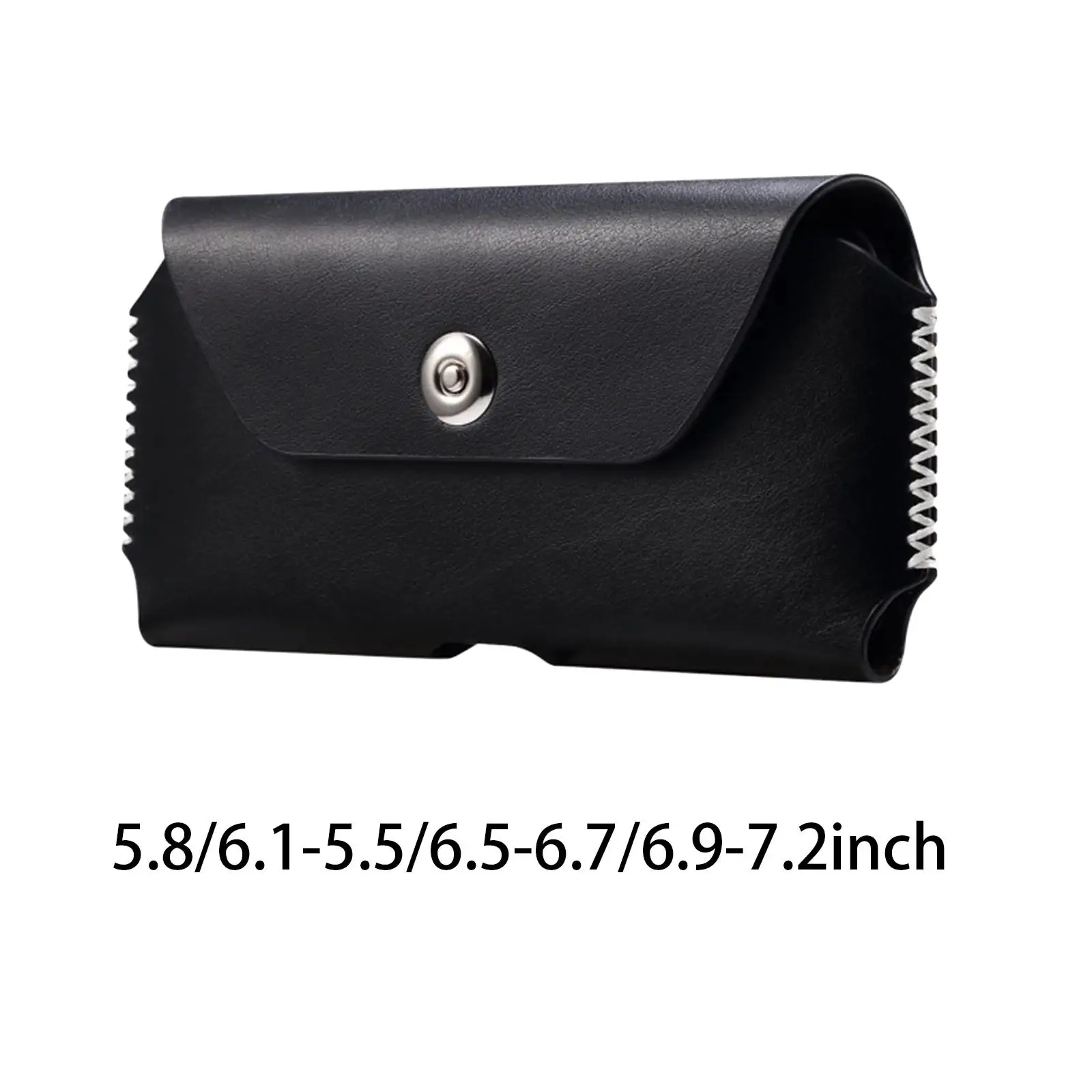 Slim PU Leather Belt Pouch for Phone Waist Bag Splash Proof Outdoor Holster Belt Bag Men Gift for iOS Android Phones Black