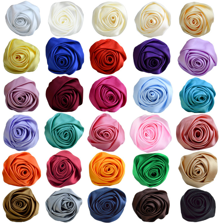 4 Teile/los 5,5 cm Satin Stoff Handgemachte Dreidimensionale Simulation Rose Knospe Großhandel DIY Schmuck Schuhe Und Hut Zubehör – Detail 1