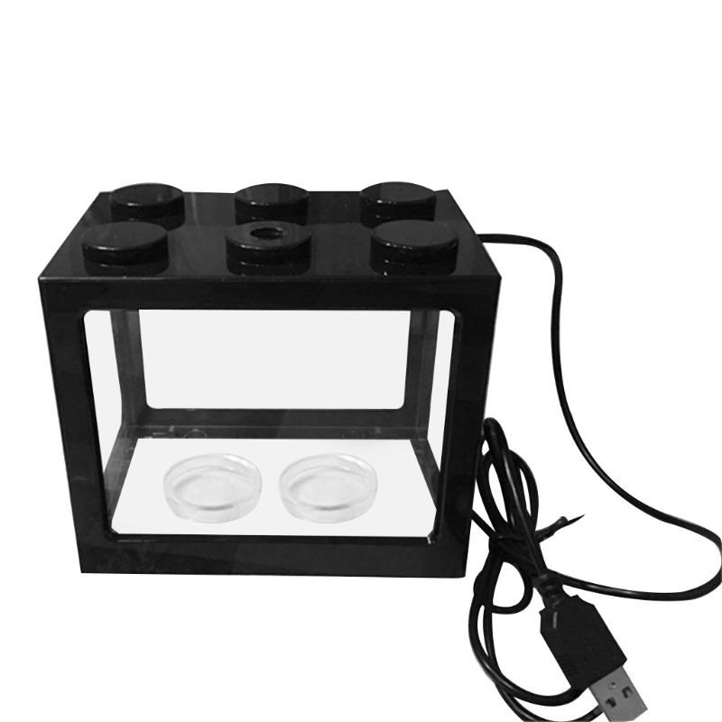 Title 10, Tragbares USB-Mini-Aquarium für Tank, LED-Licht...