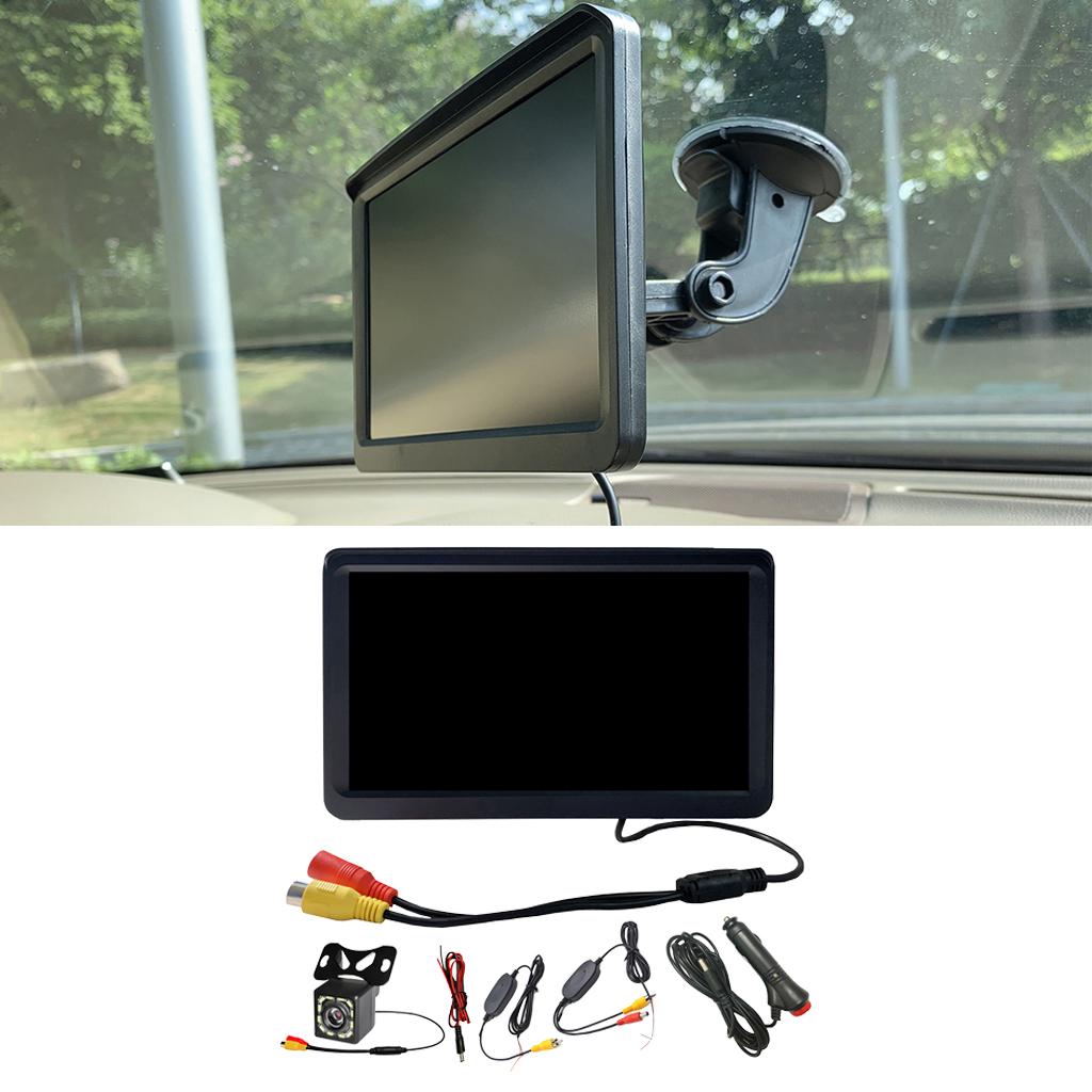 7 inch Backup Car Color LCD Monitor 2.4G Wireless Receiver Trainsmitter 12 LED Camera 170° Viewing Angle SUV HD Lens 1024x600