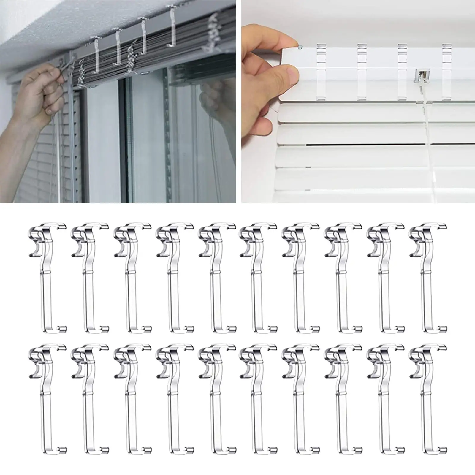 20 x Blind Clips Replacements Holder Invisible Valance Clips Valance Clips for Horizontal Blind for Vertical Blinds Accessories