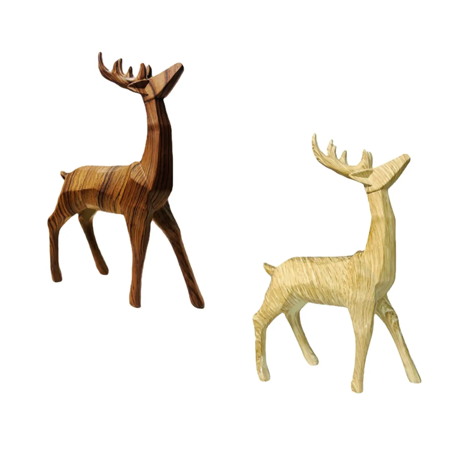 Standing Deer Statues Reindeer Figurines Sculpture Cute Christmas Ornament for