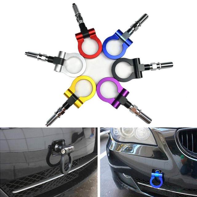 Anvazise Car Tow Hook Sturdy Wear-resistant JP/EU Plug Front Bumper Auto  Trailer Ring Hook Car Supply Golden EU Plug