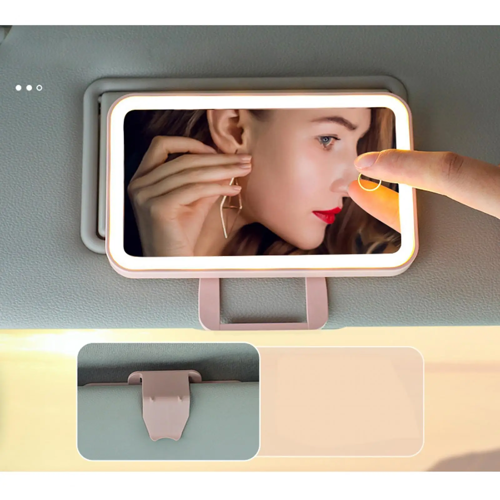 Rechargeable Makeup Vanity Mirror Ultra Slim Gifts Car Sun Visor Vanity Mirror Lighted Makeup Mirror for Car Truck SUV Girls