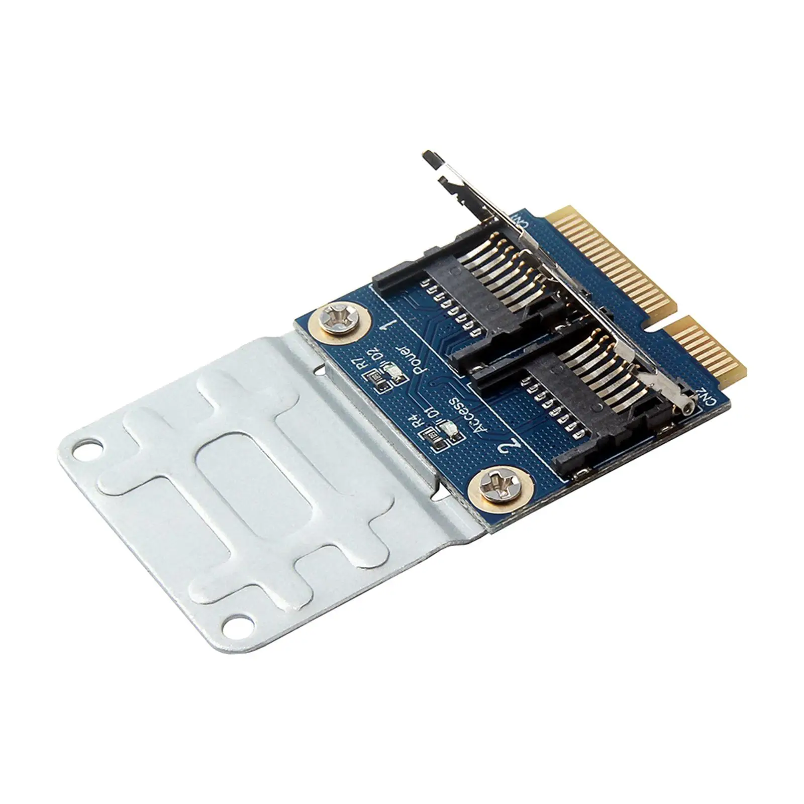 2 Ports SSD HDD Mpcie to 2 Mini-Sdcards Mini Pci-E Adapter Durable Laptop Dual SDHC SDXC TF to Mini PCIe 2 SSD HDD