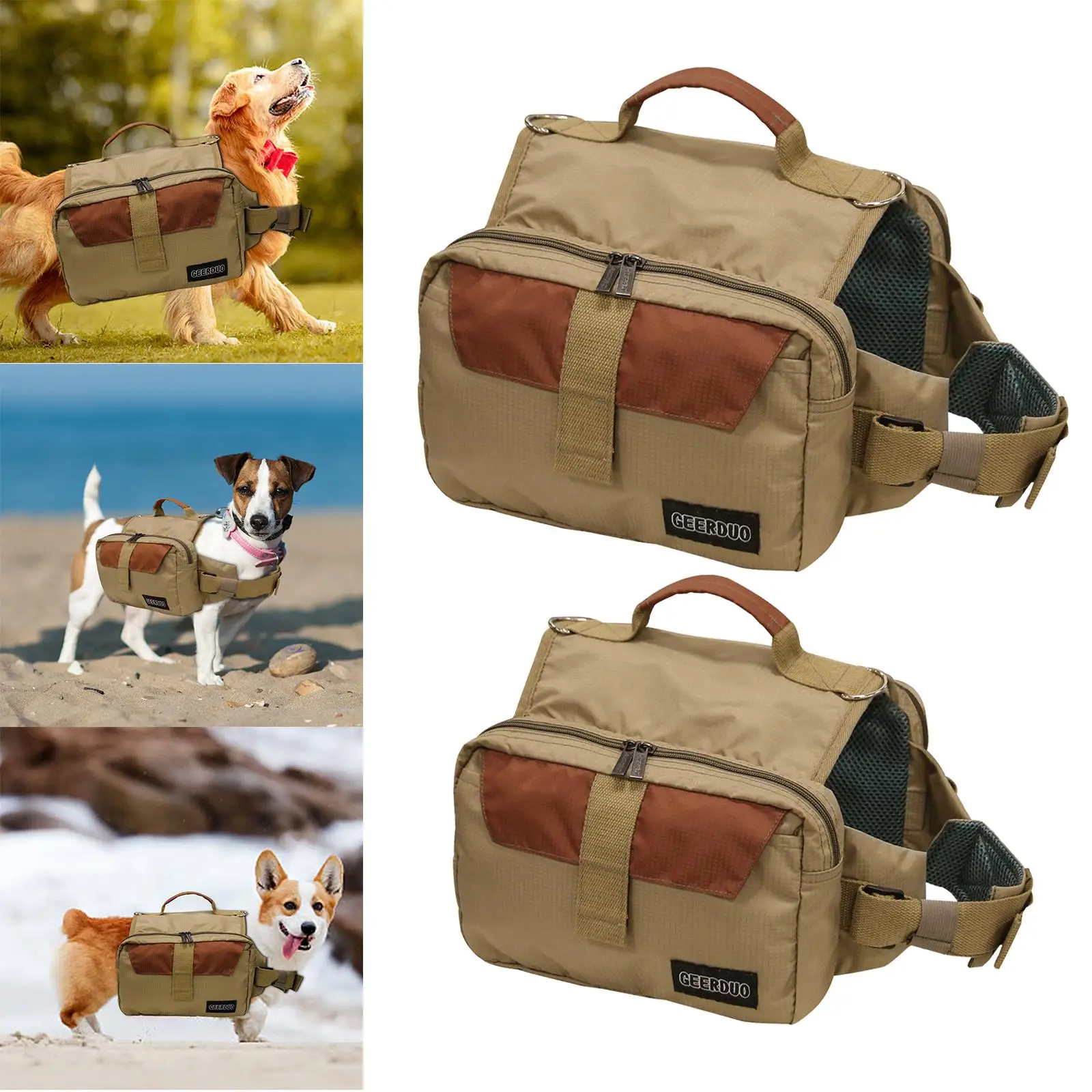 Dog Backpack Pet Harness Vest Adjustable Dog Harness Saddle Bag for Running
