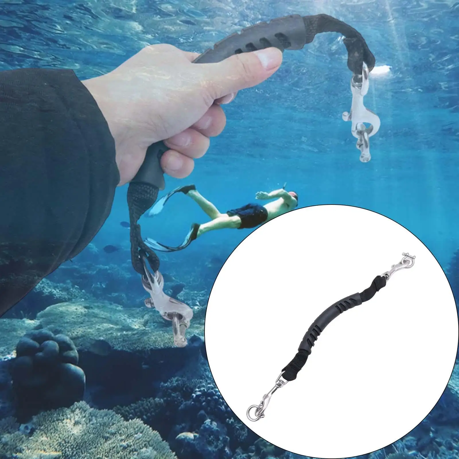 Underwater Camera Housing Carry Lanyard, Case Handle with 2x Swivel Bolt Snap Hooks Waterproof for Underwater Photography