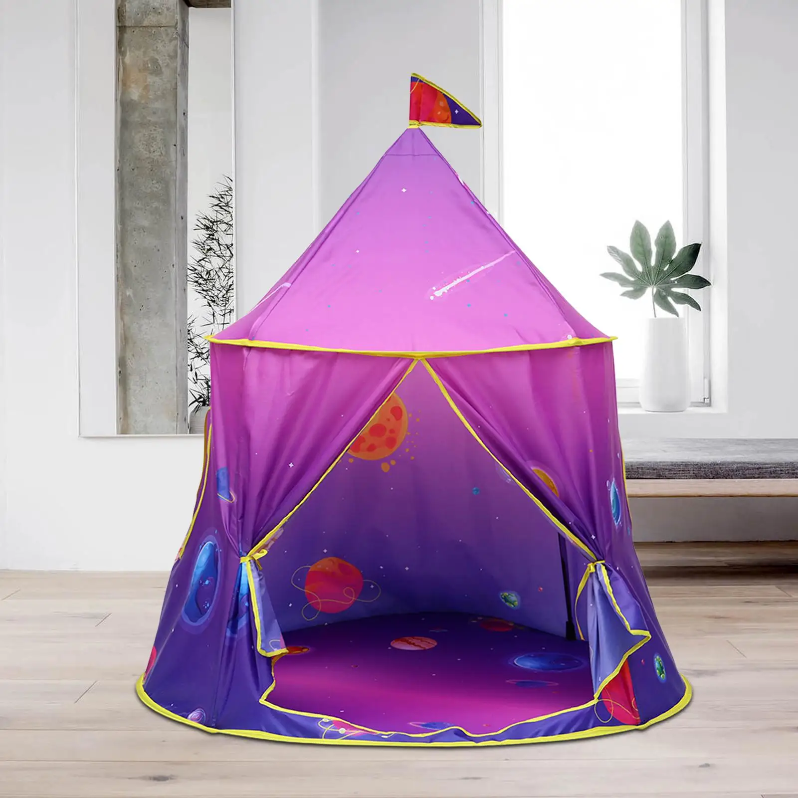 Play Tent Kids Playhouse Playhouse Tent Outer Space Rocket Spaceship Tent Foldable Portable Castle Easy Assemble for Outdoor