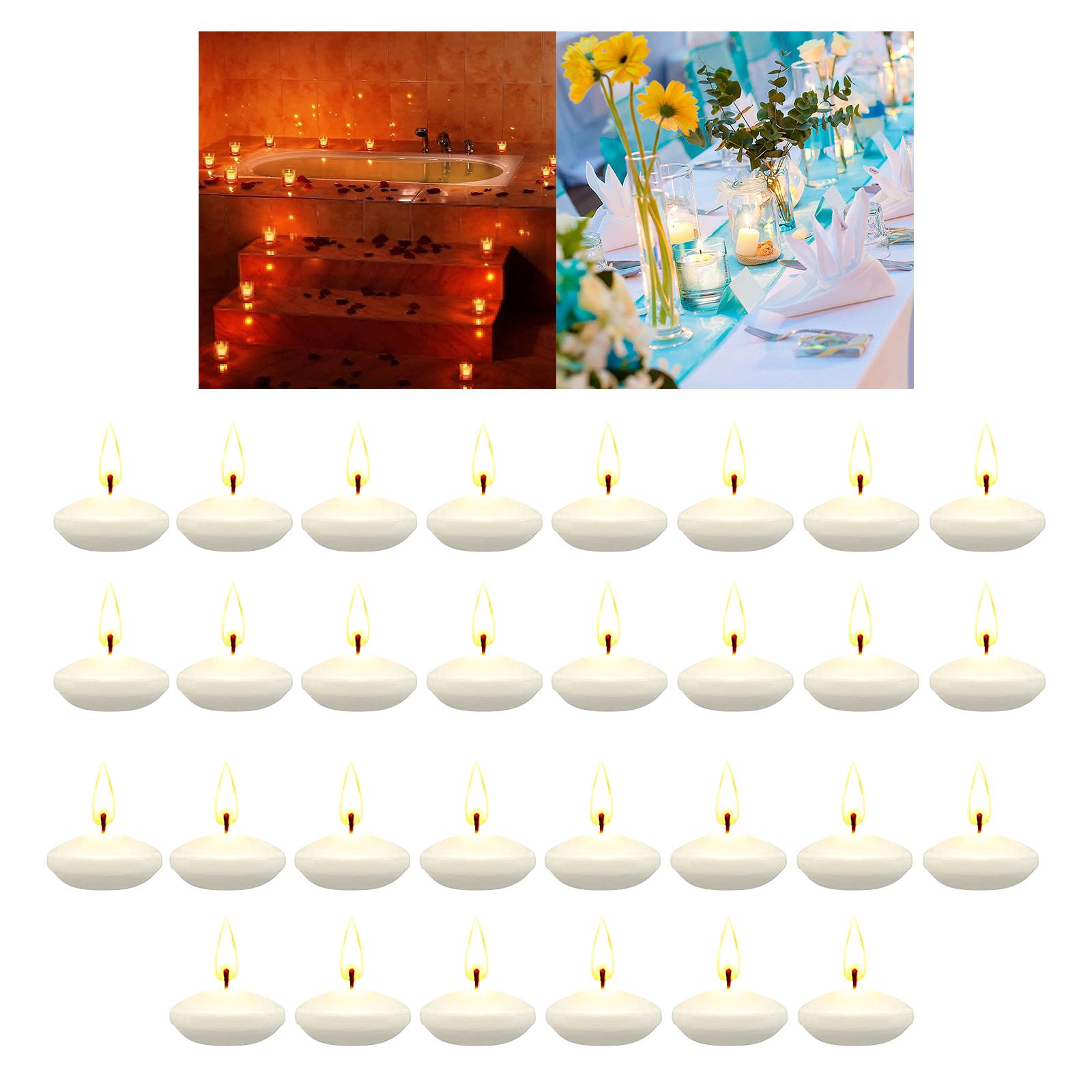 30Pcs Romantic Unscented Floating Candles DIY Round Decor Party Supplies for Dinners Anniversary Weddings Valentines Events