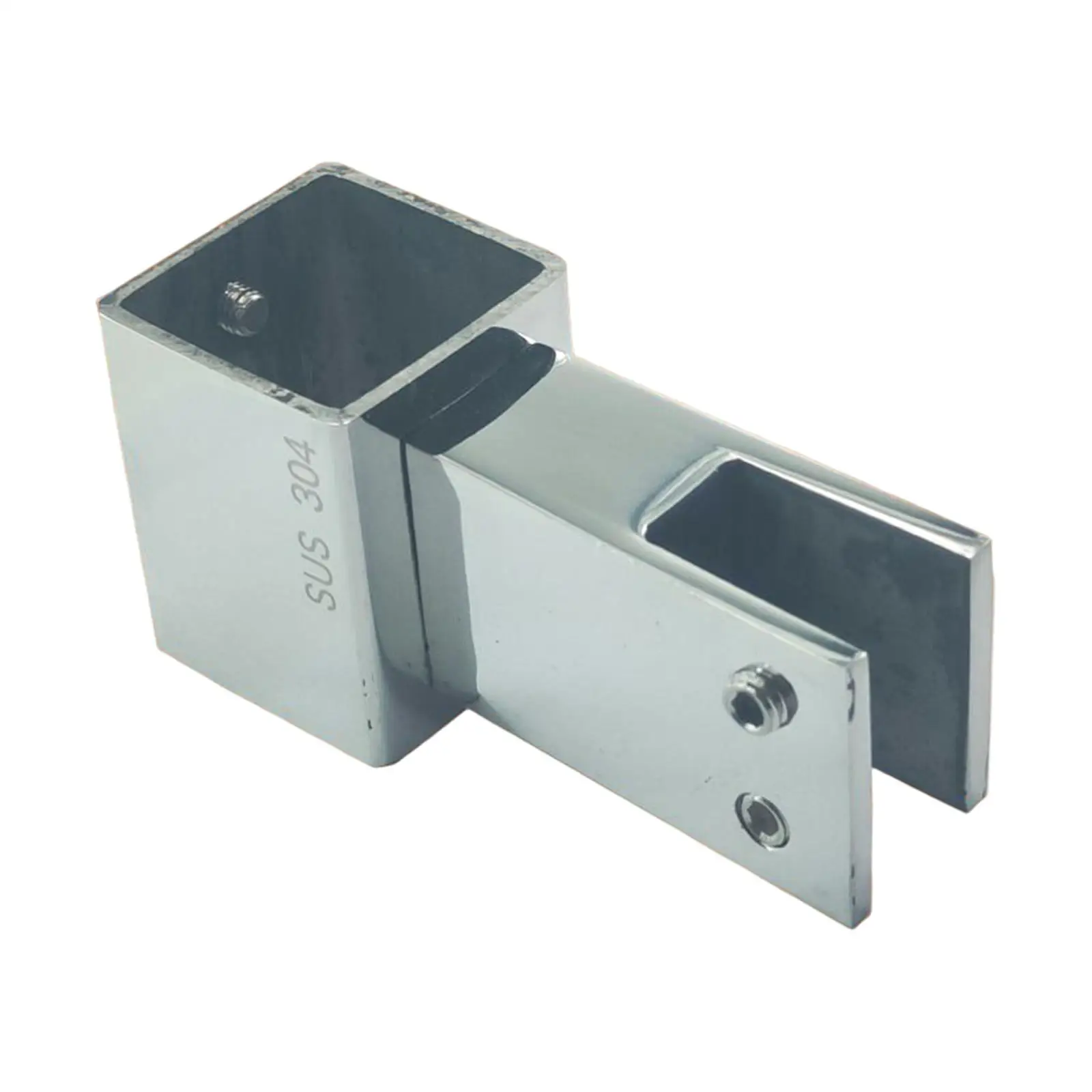 Square Pipe Connector Hardware 304 Stainless Steel for 28mm Square Pipe Marine Grade Flange Seat Corner Glass Fixing Rod T Clamp