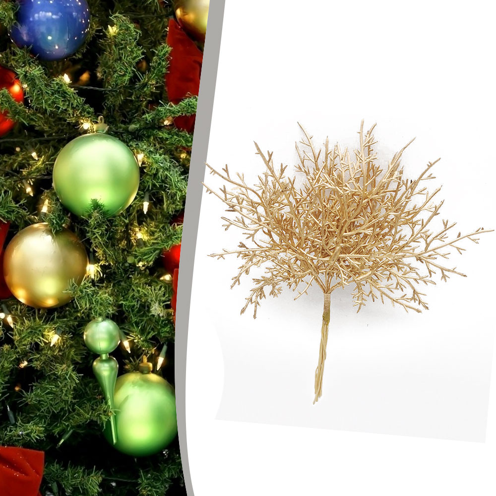 Description Picture 6 of item10Pcs Christmas Tree Decorative Artificial Flowers Cedar and Pine Branch Decoration Diy Plants Home Decorations Party Supplies