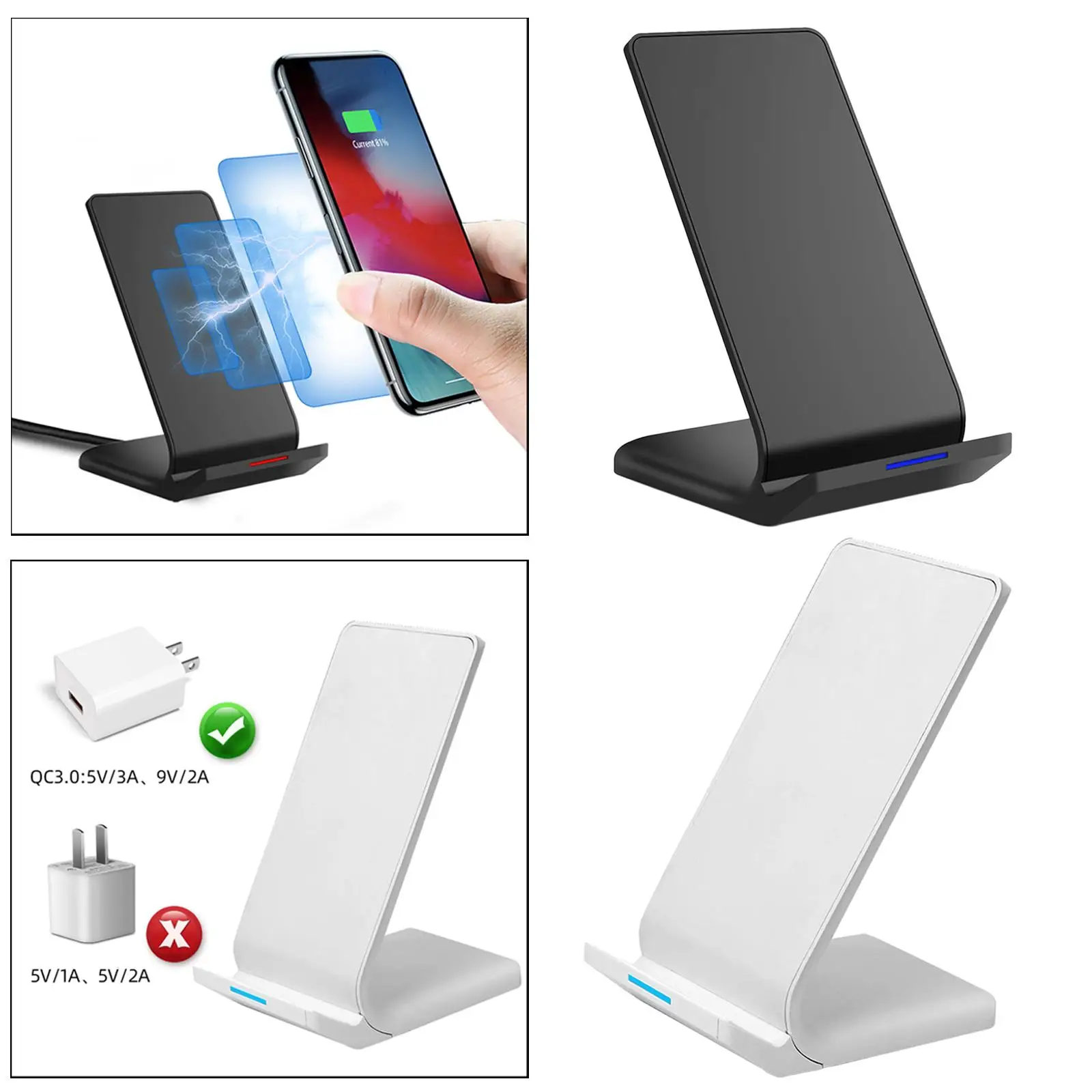 15W Fast Wireless Charger Dual Mounting Protection for Android