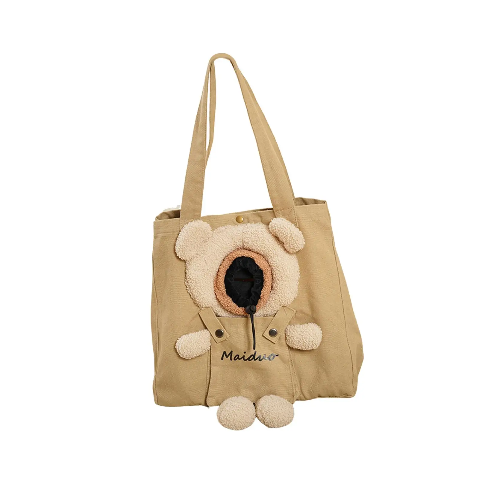 Pet Canvas Shoulder Carrying Bag Handbag Cat Carrier Cute Bear Shaped Travel