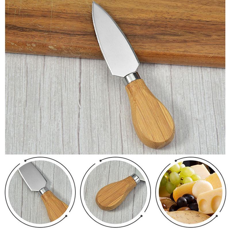 Description Picture 4 of item1Pcs Steel Stainless Cheese Knives with Bamboo Wood Handle Cheese Slicer Cheese Cutter Kitchen Baking Tool