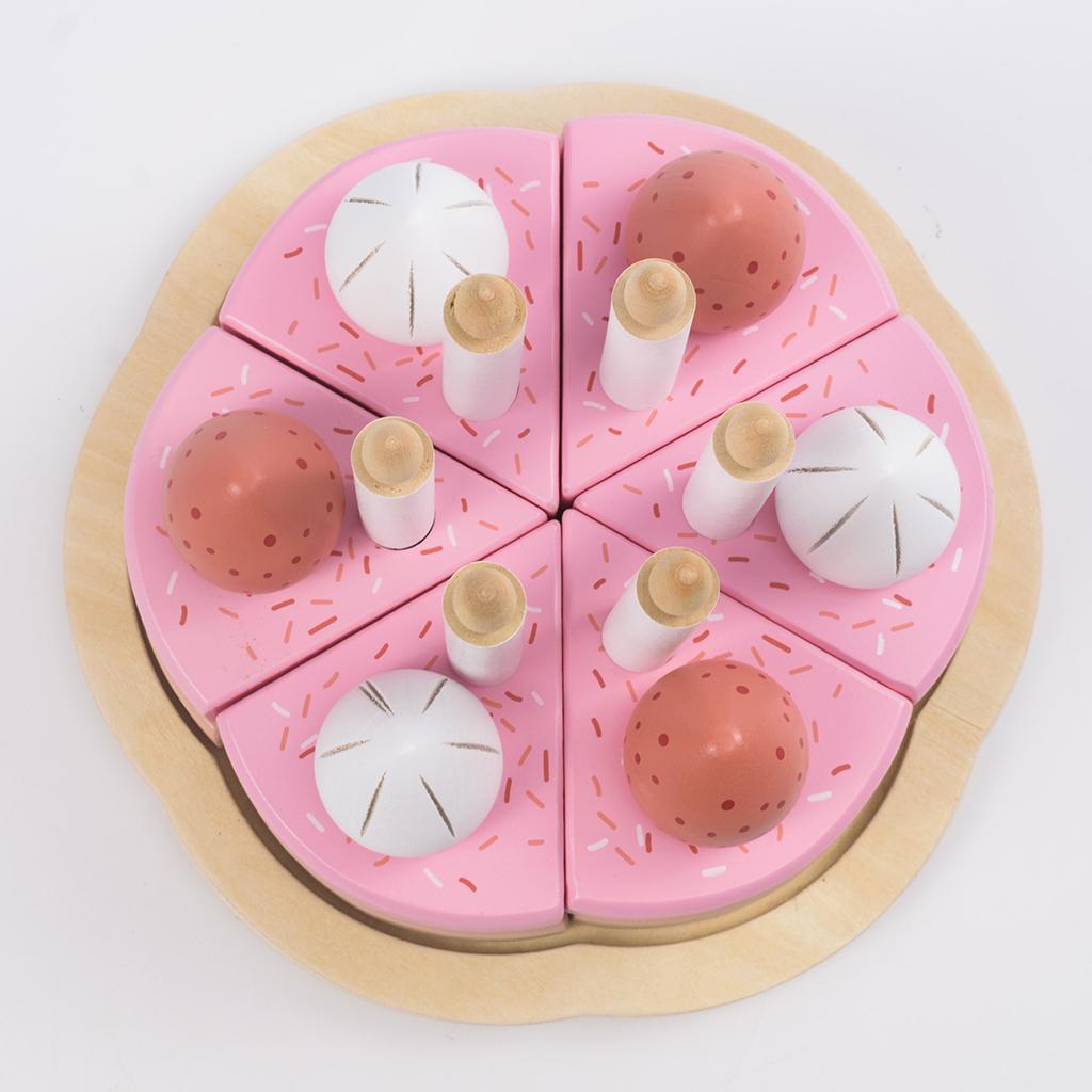 25pcs Wooden Kitchen Toys Cake Food DIY Pretend Play Cutting Birthday Toys for Children Plastic Educational Baby kids Gift