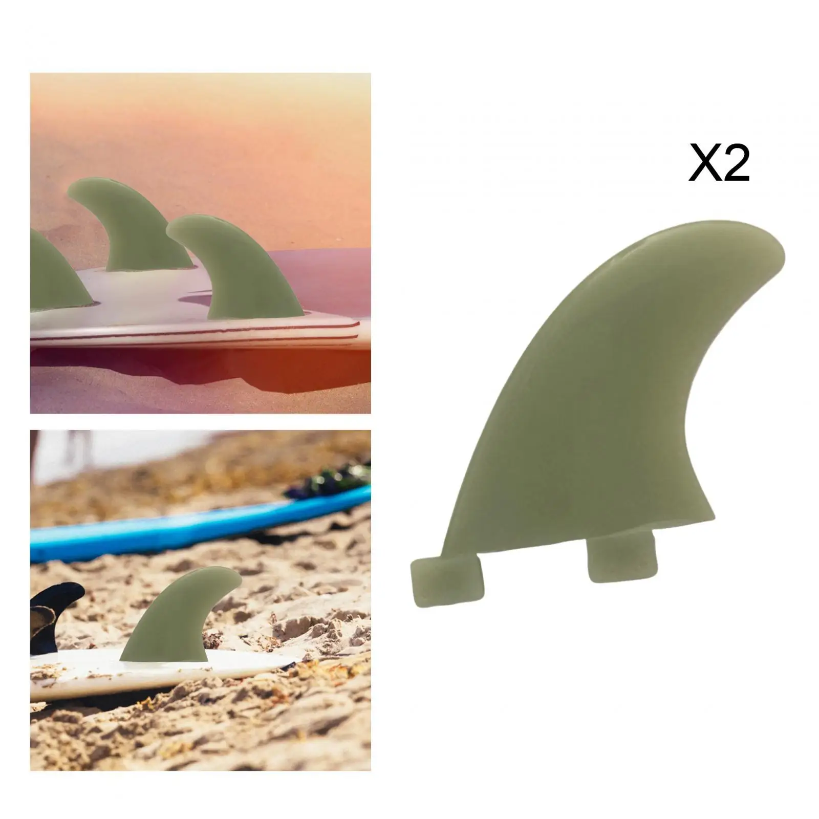 2Pcs Universal Surfboard Fins Surfing Fin Durable Dinghy