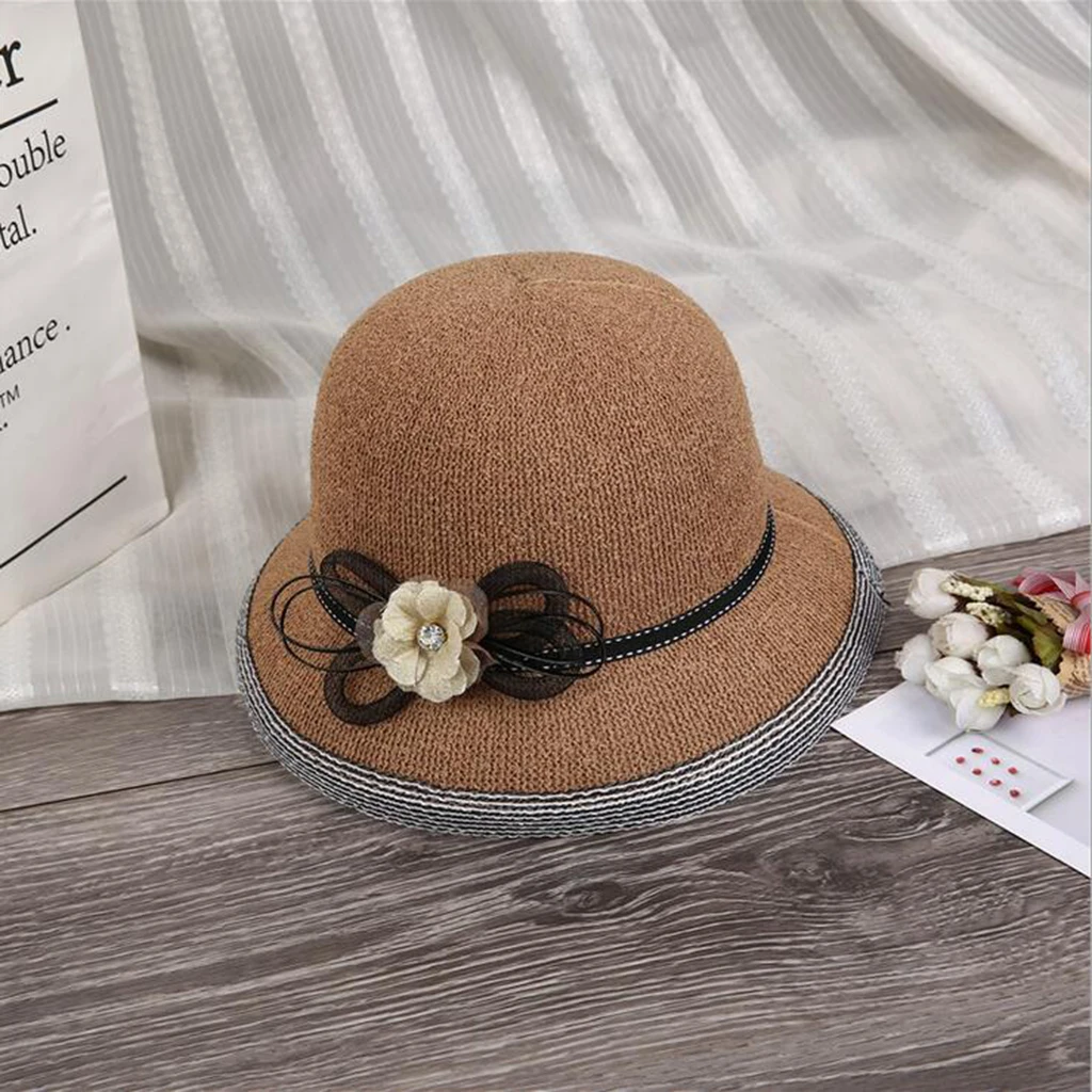 Ladies Wide Brim Flower Hat Summer Hats Floppy Hat