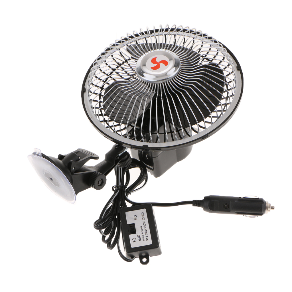 6`` 12 Windshield Adjustable Cooling Fan Windshield Suction Cup Mounting Low Power Consumption