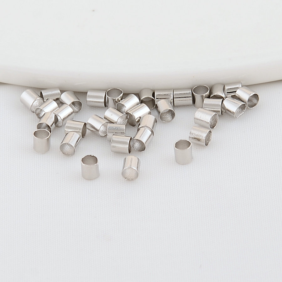 200 Stück Gold Farbe Rohr Crimp Ende Perlen Clip Falt stopper Stopper Spacer Perle für DIY Schmuck Herstellung liefert Crimp & End Perlen – Detail 11