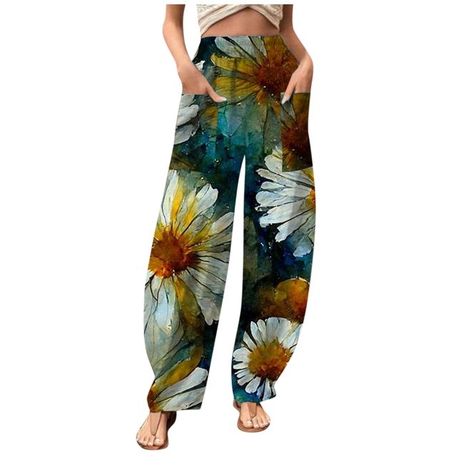 Womens Loose Yoga Pants Floral Print Wide Leg Trousers Long Stretch Pants  Loose Palazzo Trousers Sweatpants Harlan Pants - AliExpress