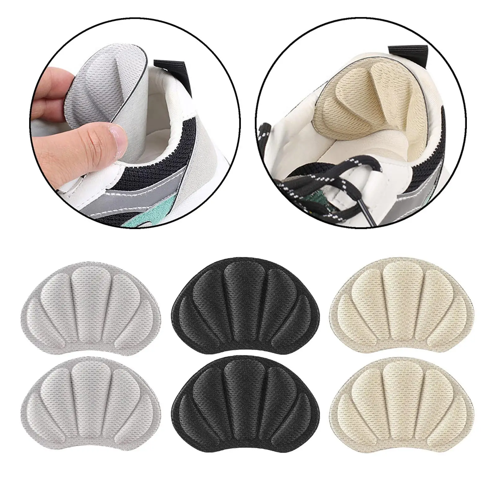1 Pair Heel Protectors Shoe Sticker Liner Insoles Extra Thick Anti Slip Cuttable Adhesive Liner for Loose Shoes Adults Rubbing