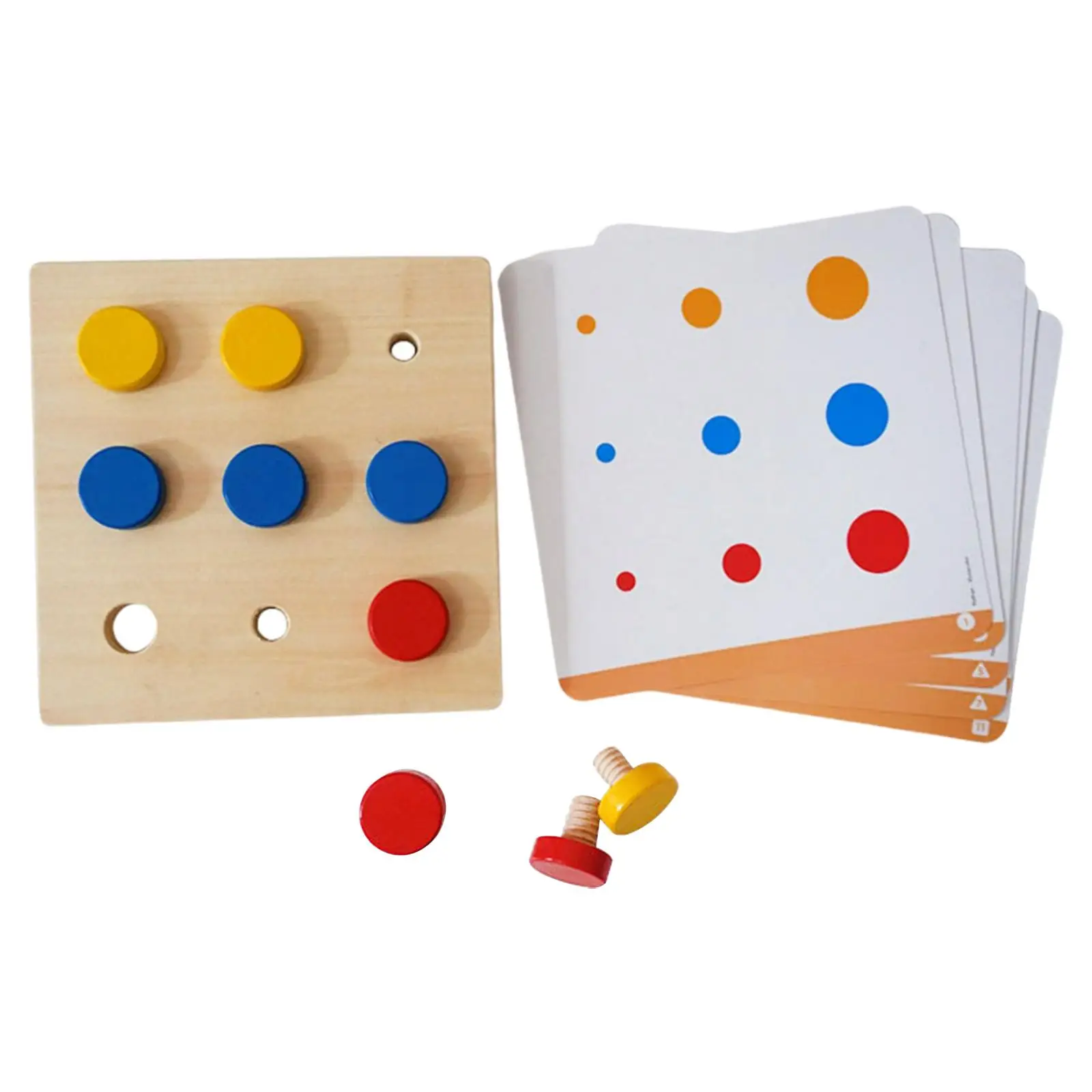 Montessori Wooden Board Game Simulation Touch Natural Training Muscle Novelty Screwing Toys Set for Boys Girls Age 3+ Childs