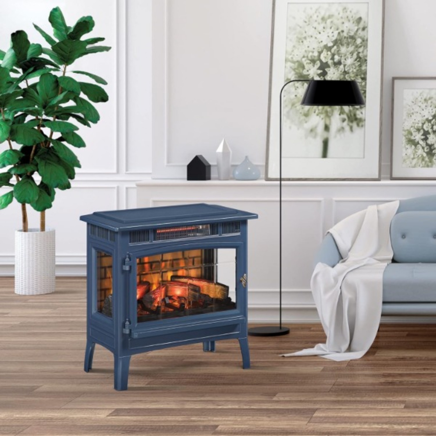 Title 3, 5,200 BTU Electric Infrared Quartz Fireplace St...