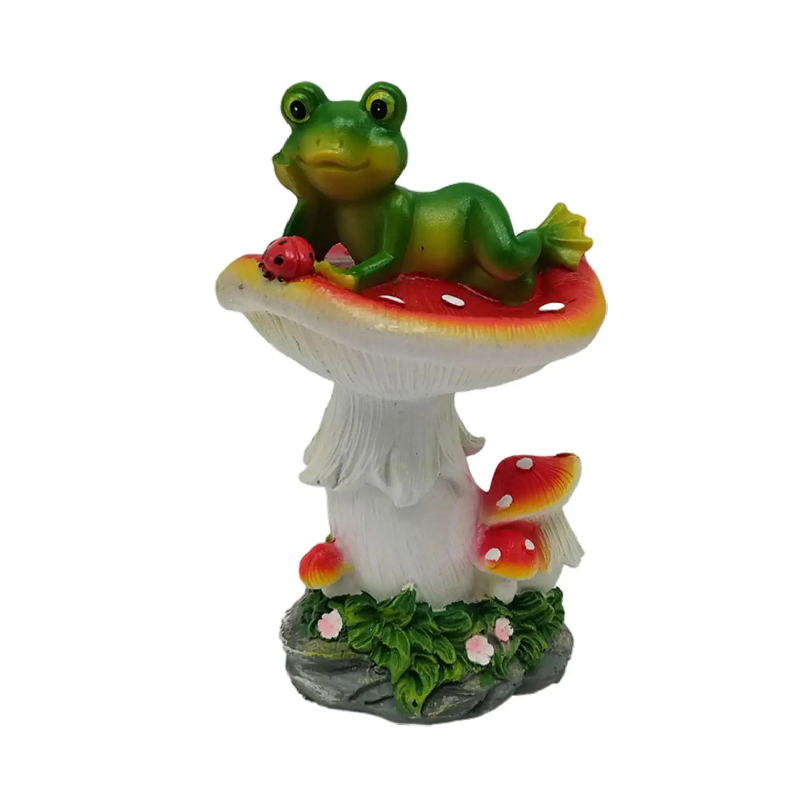 Adorable Frogs Sculpture Novelty Collectibles Frog Statues Frog Laying on for Shelf Home Accent Outside Porch Yard
