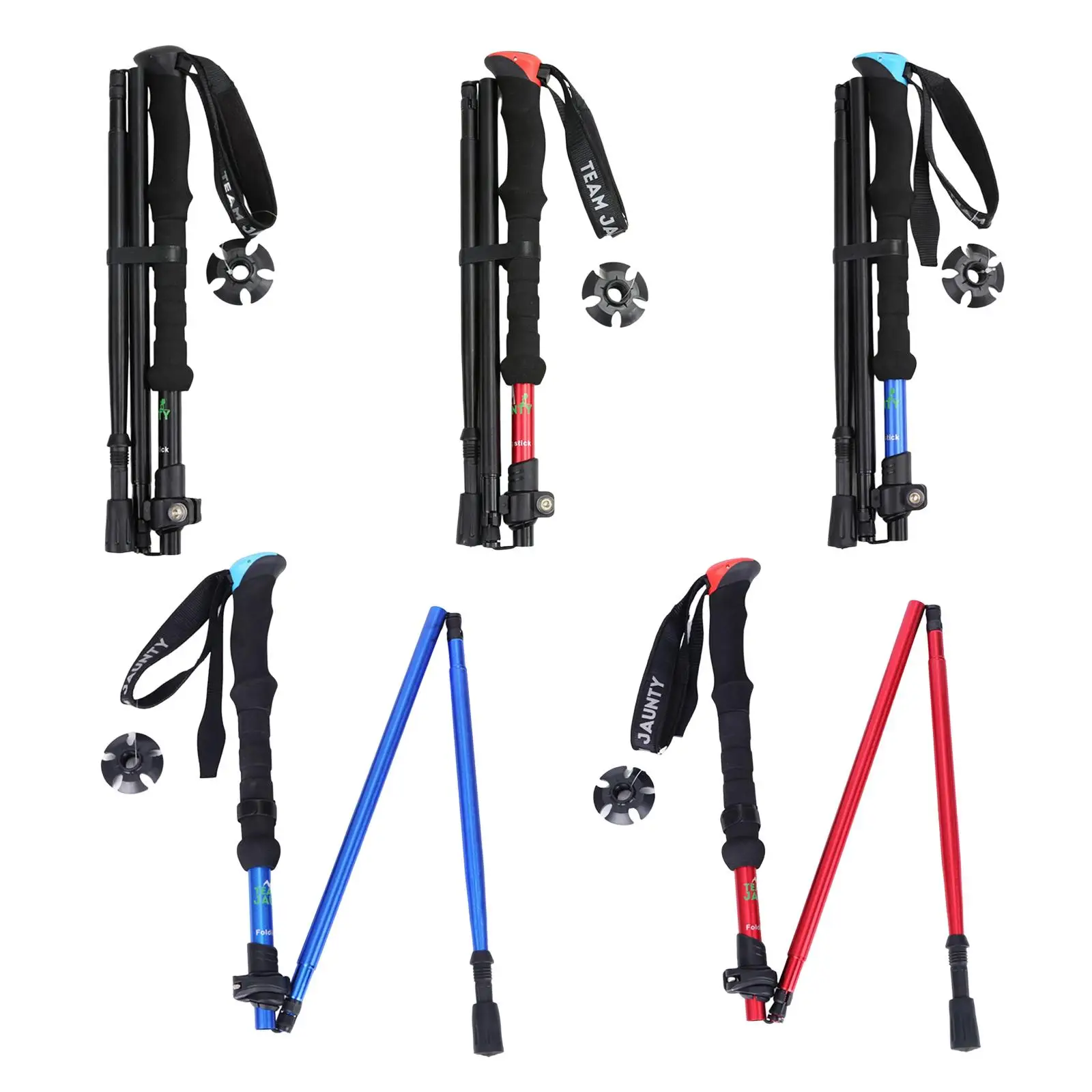 Outdoor Hiking Pole Foldable Alpenstock Anti Climbing for Senior Kids Mountaineering Travel Camping