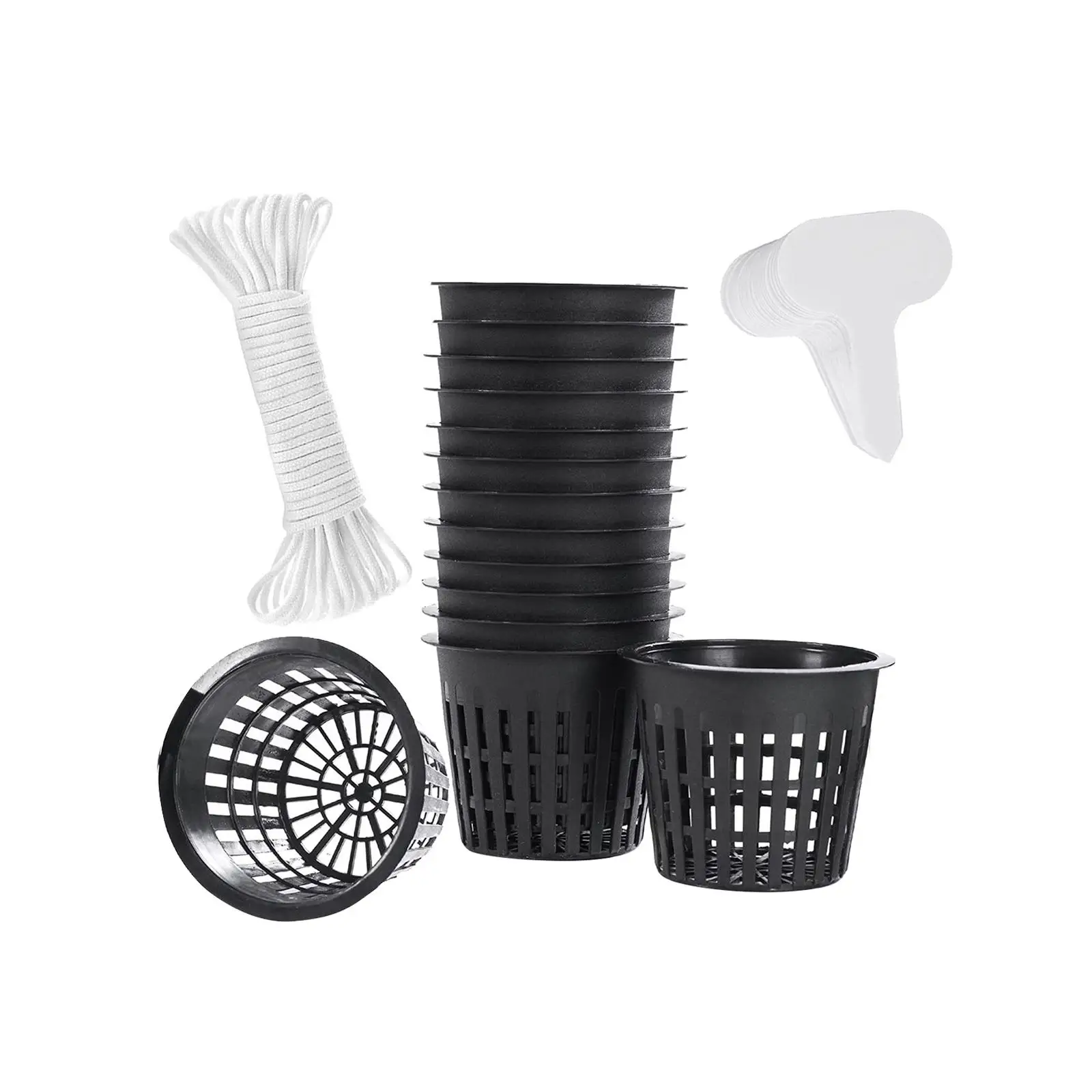 Net Cups Pots with Self Watering Wick Nursery Pots Plant Cultivation Basket for Hydroponics Growing Garden Gardening Greenhouse