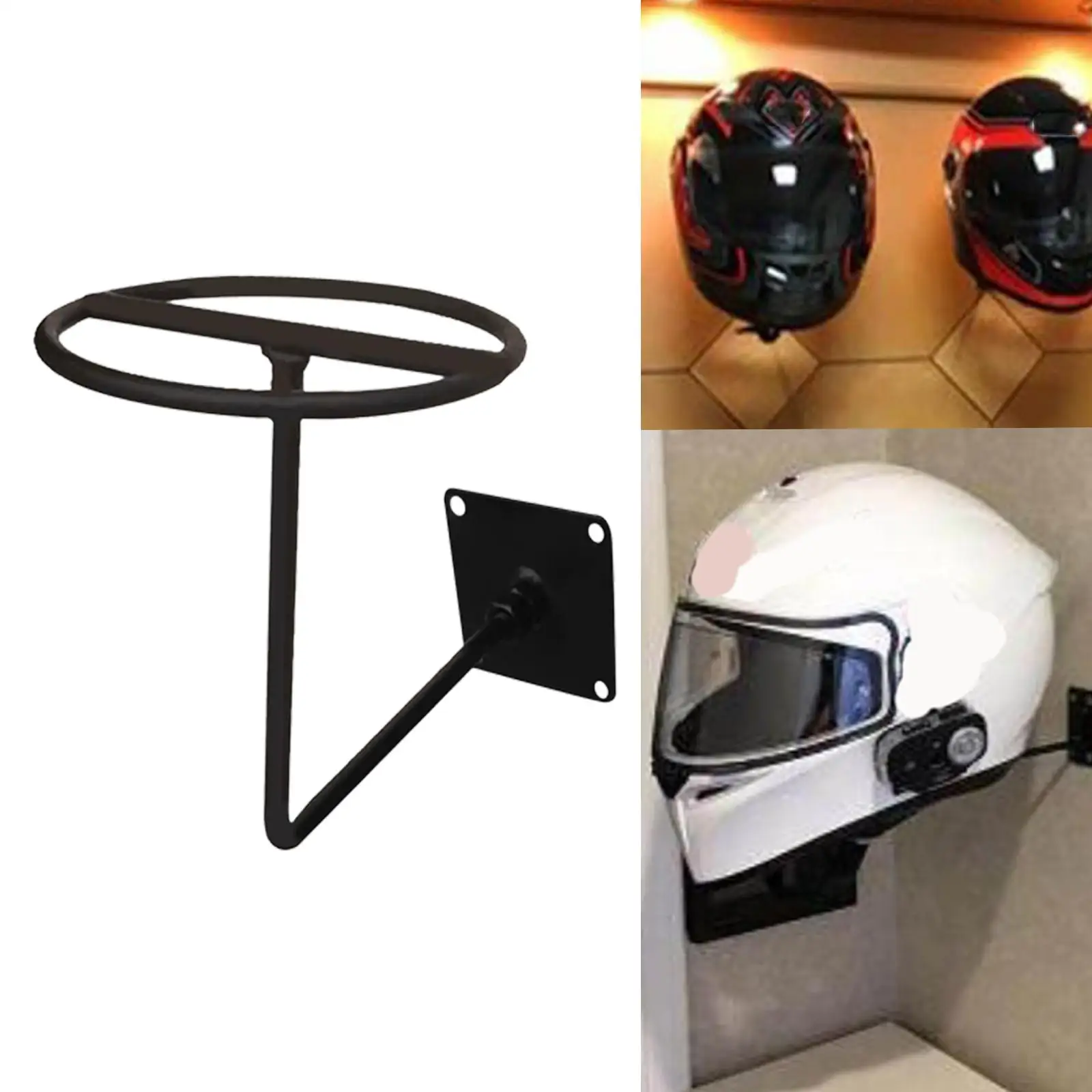 Motorcycle Helmet Holder Storage Multifunctional Wall Mounted Metal Hook Stand Rack Fits for Coats Caps Jacket Hats Garage